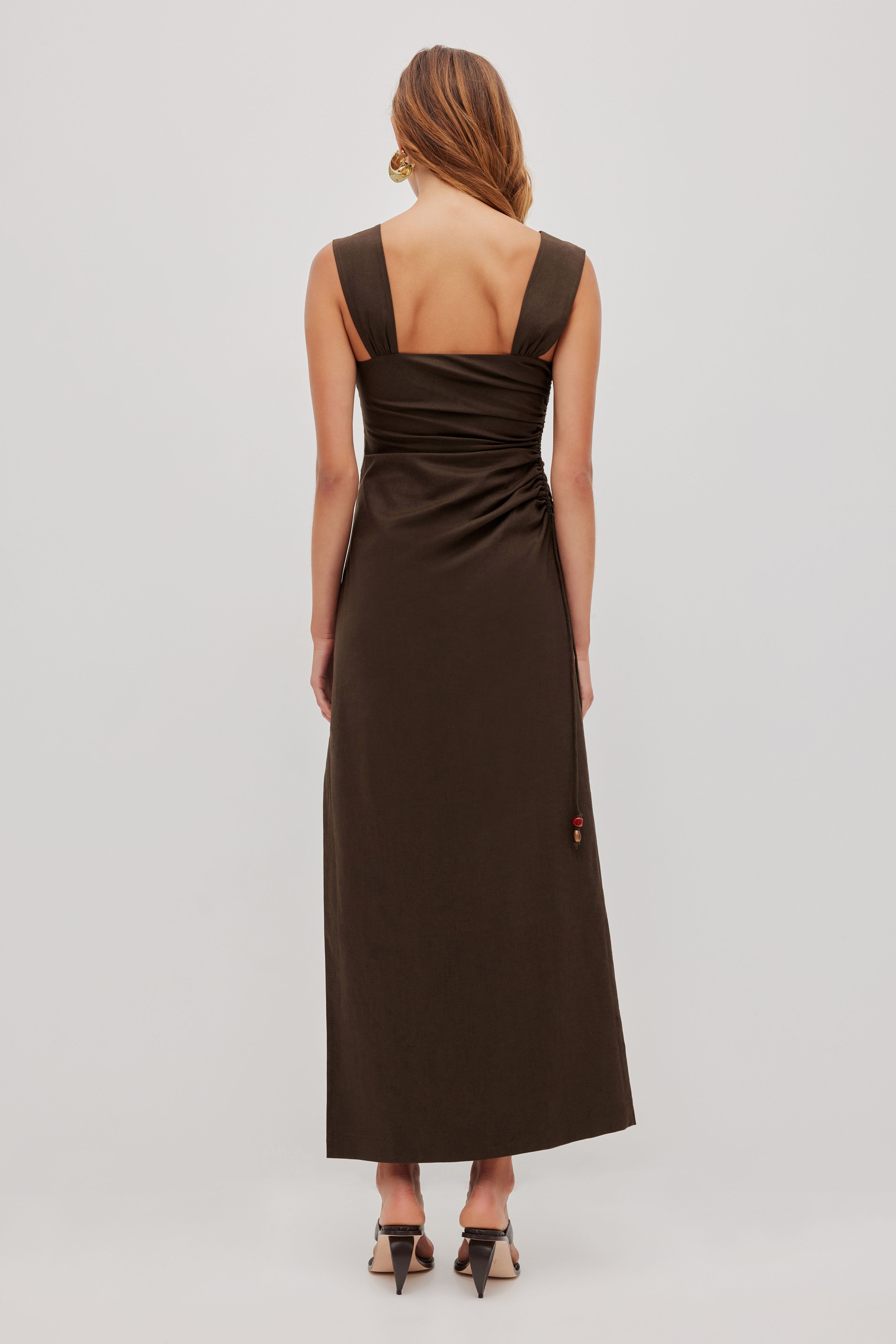 Elara Ruched Midi Dress