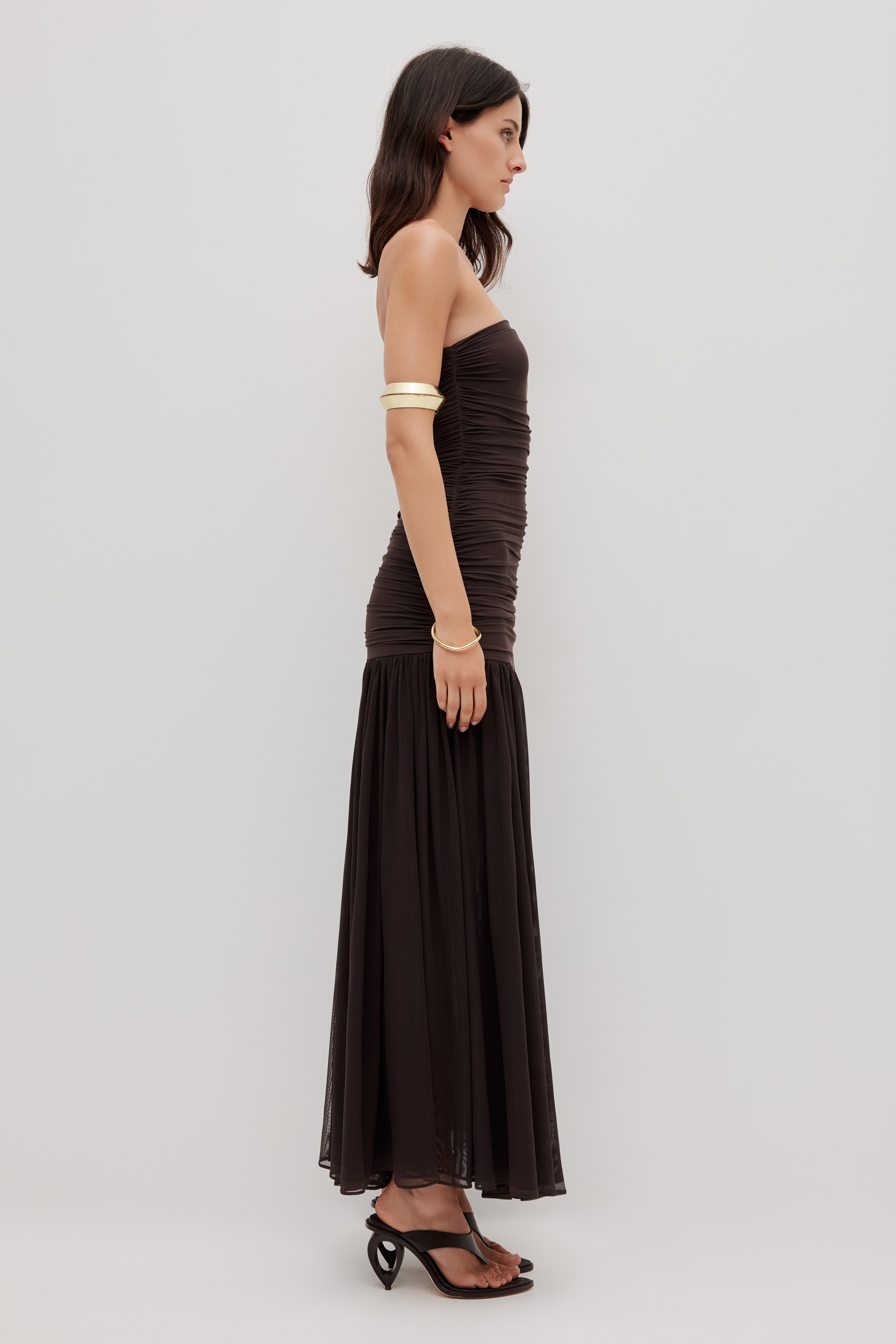 Novae Strapless Maxi Dress | Deep Chocolate