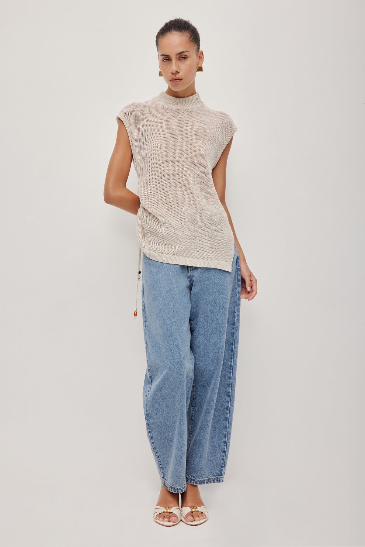 Suri Ruched Knit Top | Bone | Aje Studio – Aje AU