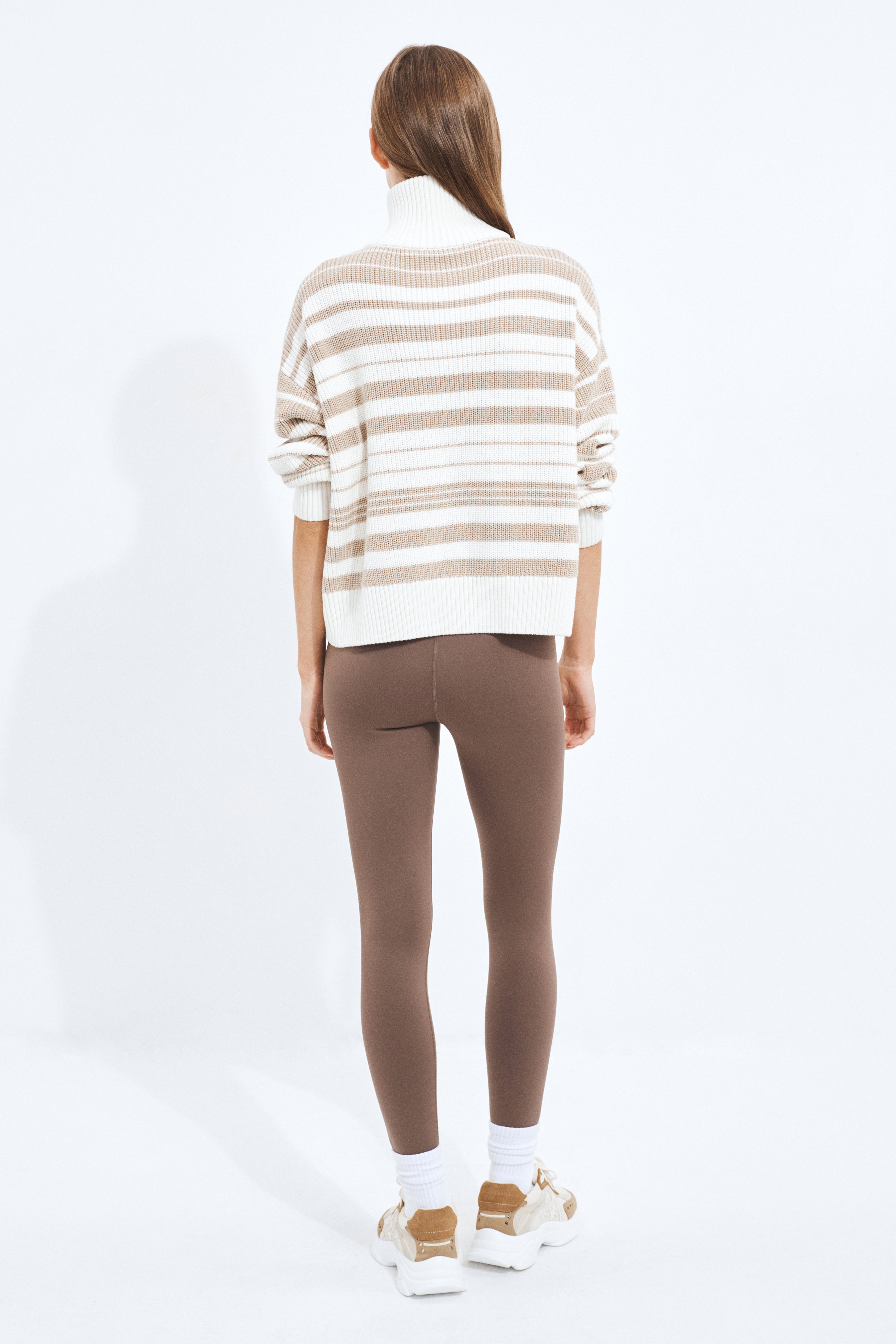 1/4 Zip Knit Stripe Jumper