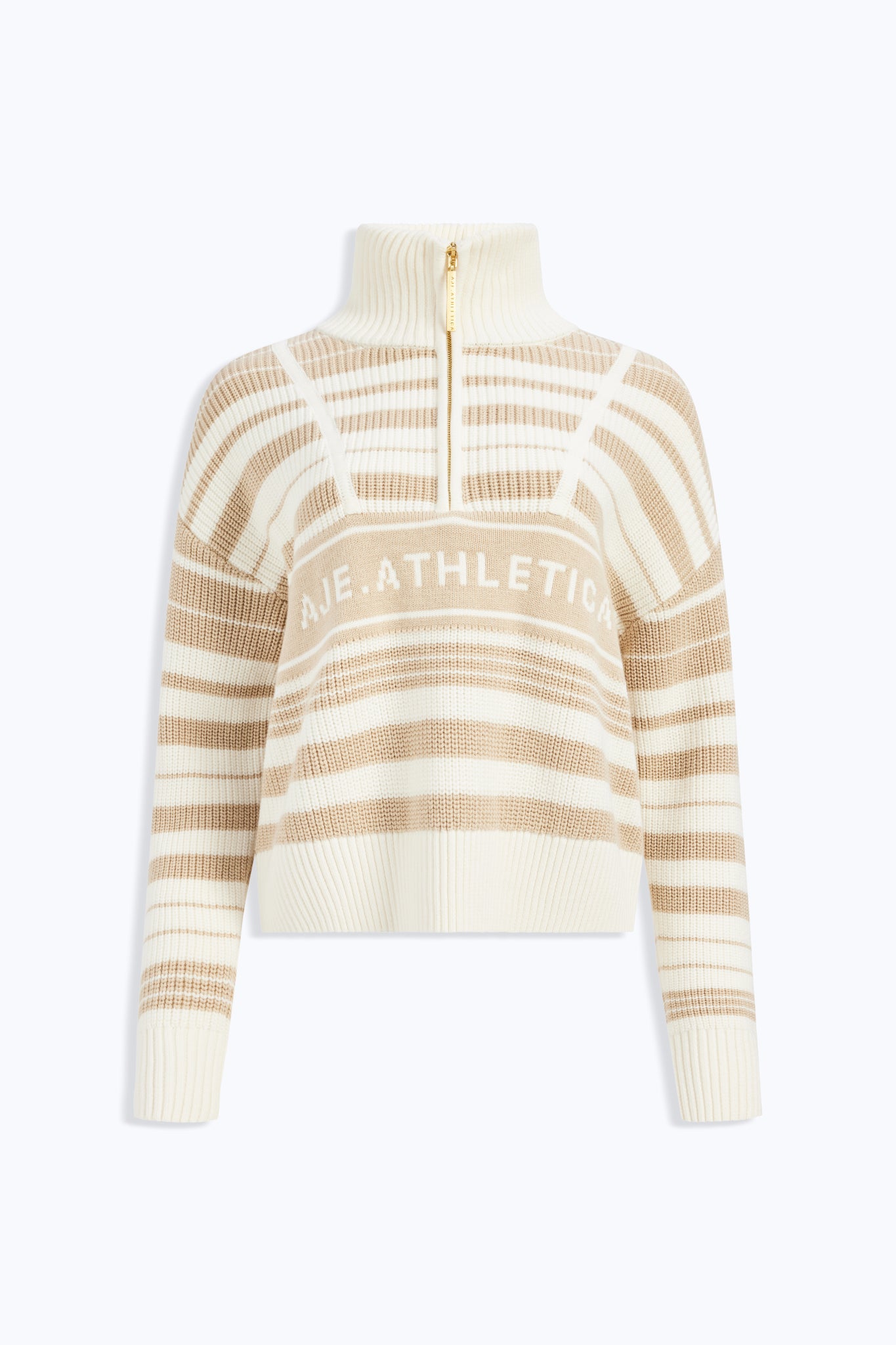 1/4 Zip Knit Stripe Jumper
