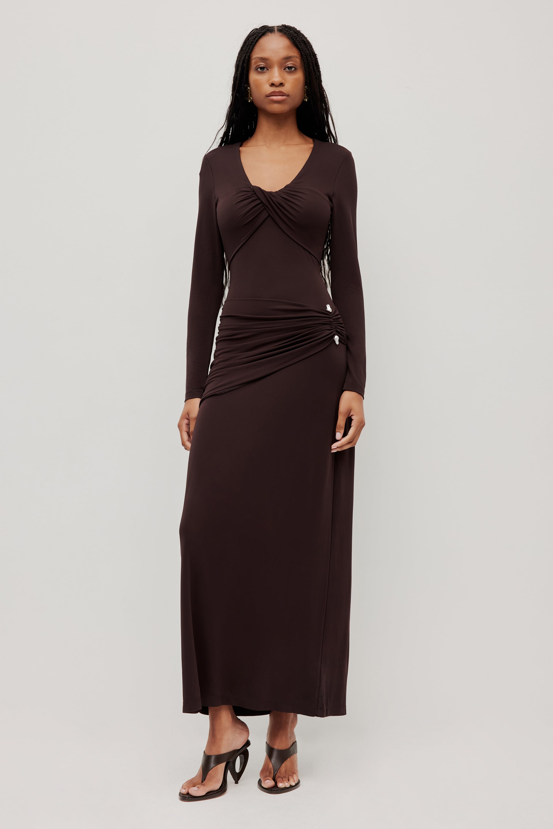 Ember Long Sleeve Maxi Dress | Chocolate