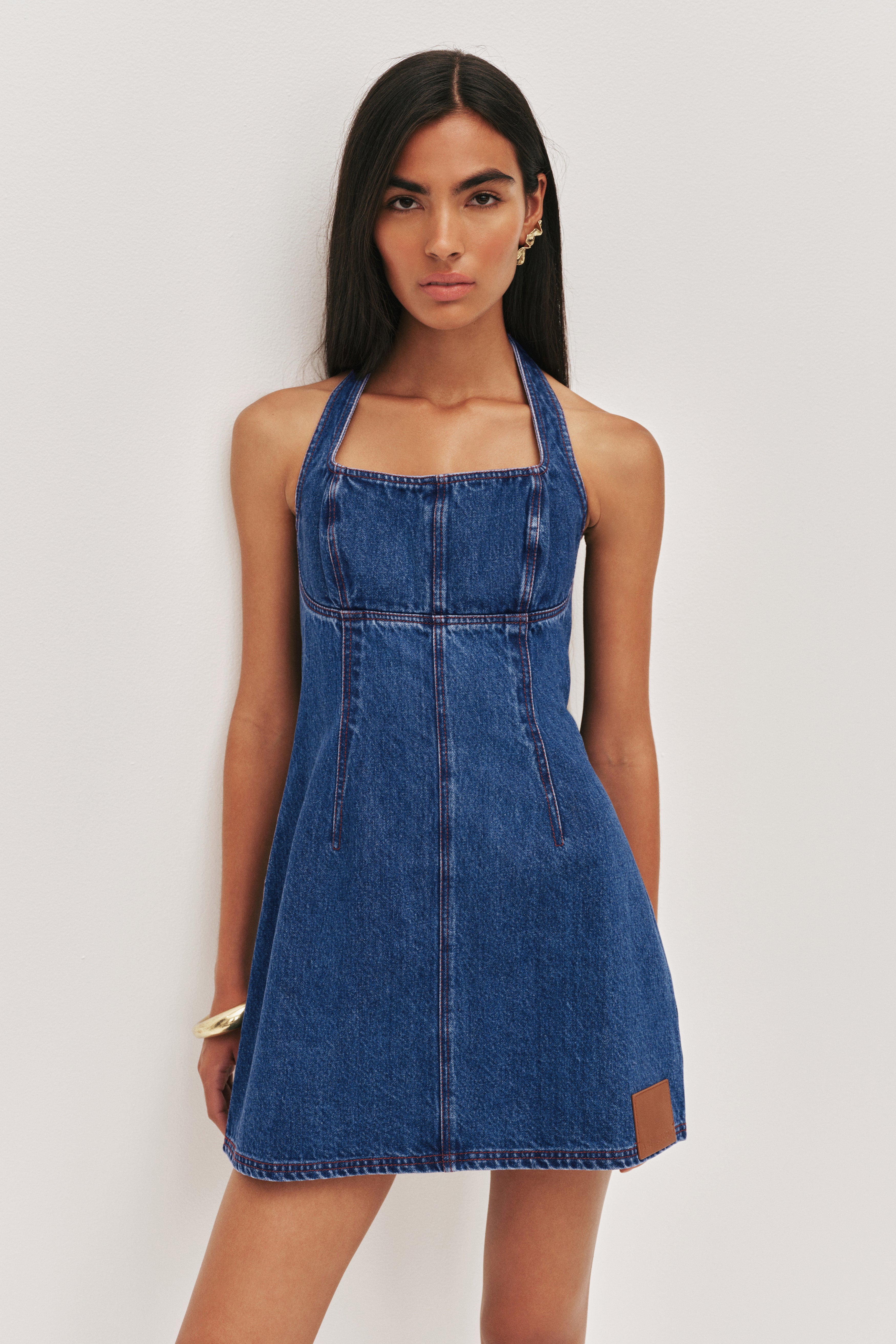 Zella Denim Halter Dress
