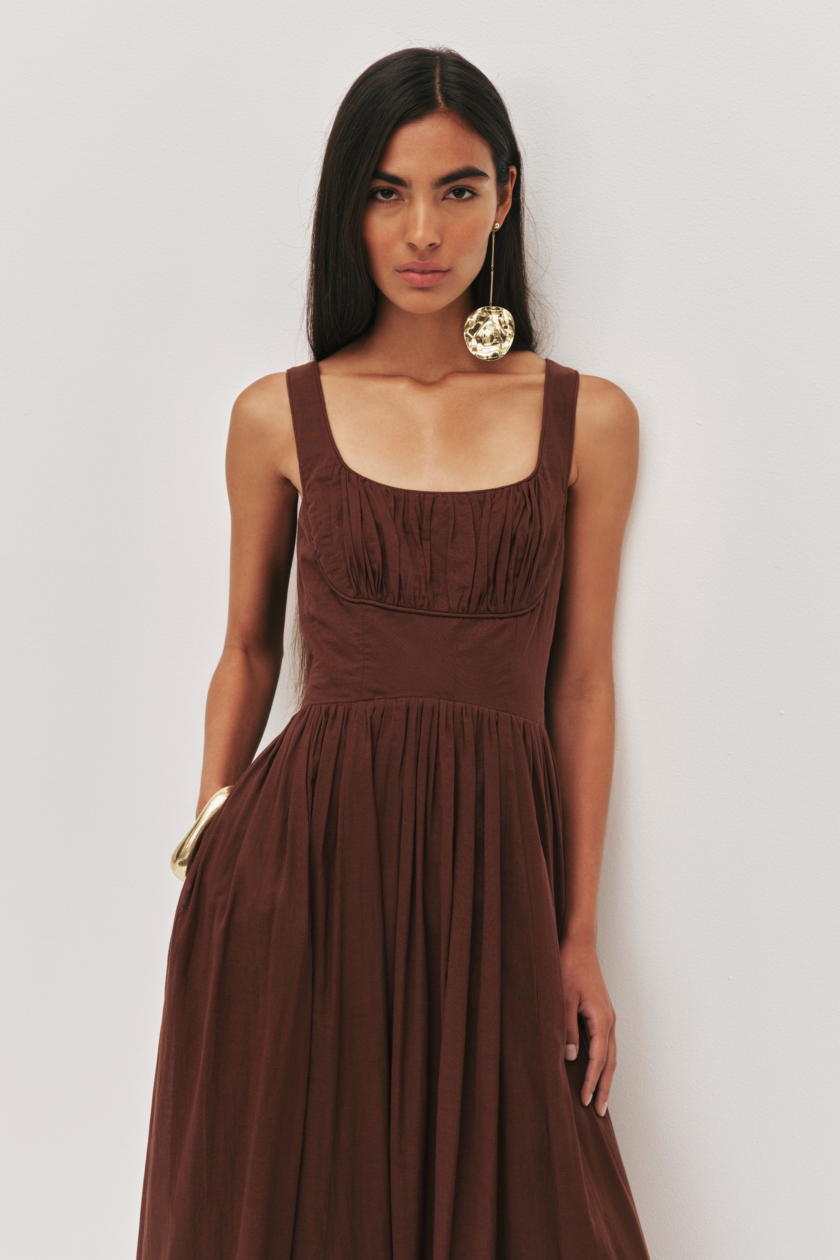 Sunny Midi Dress | Chocolate