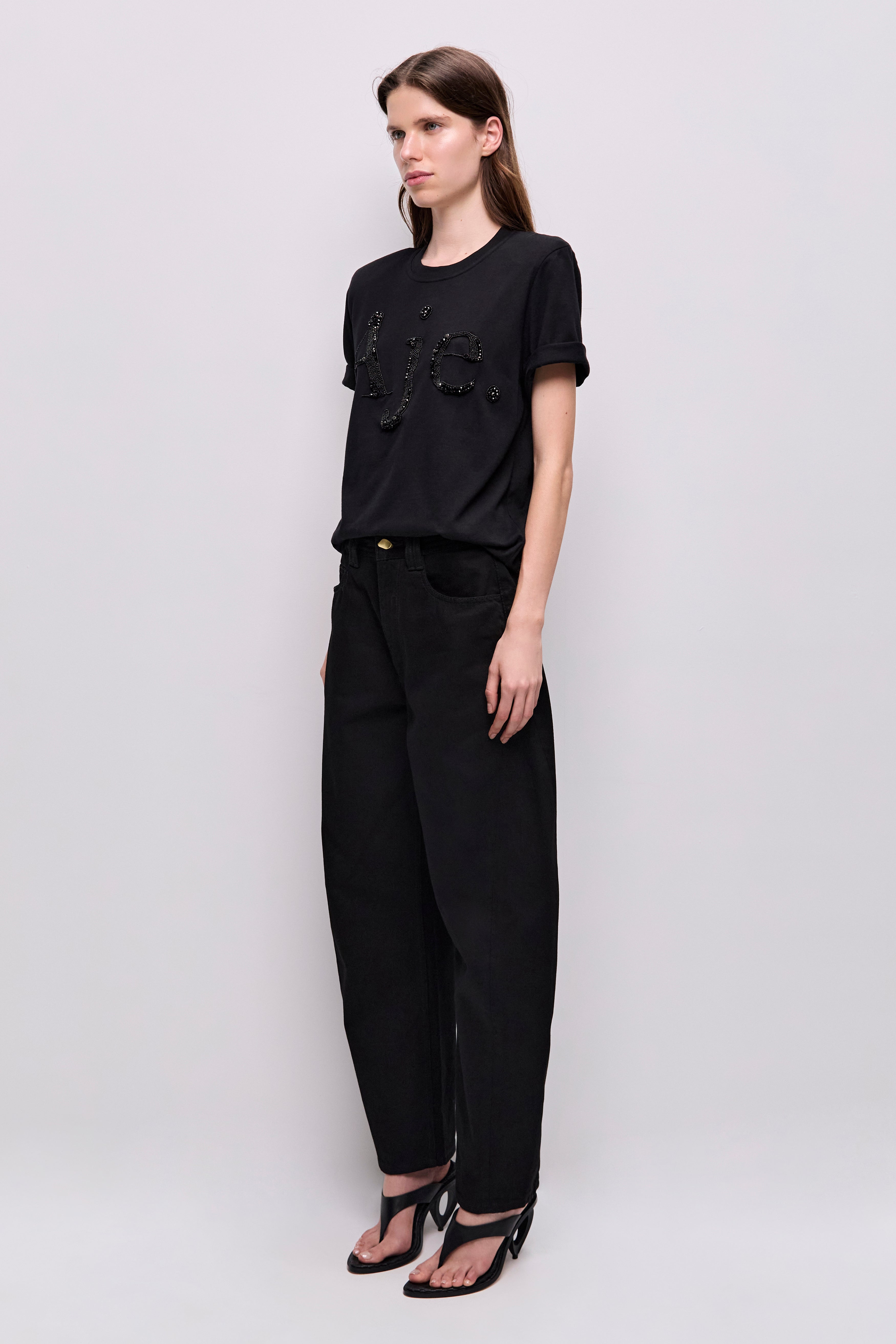 Aimee Beaded Logo Tee