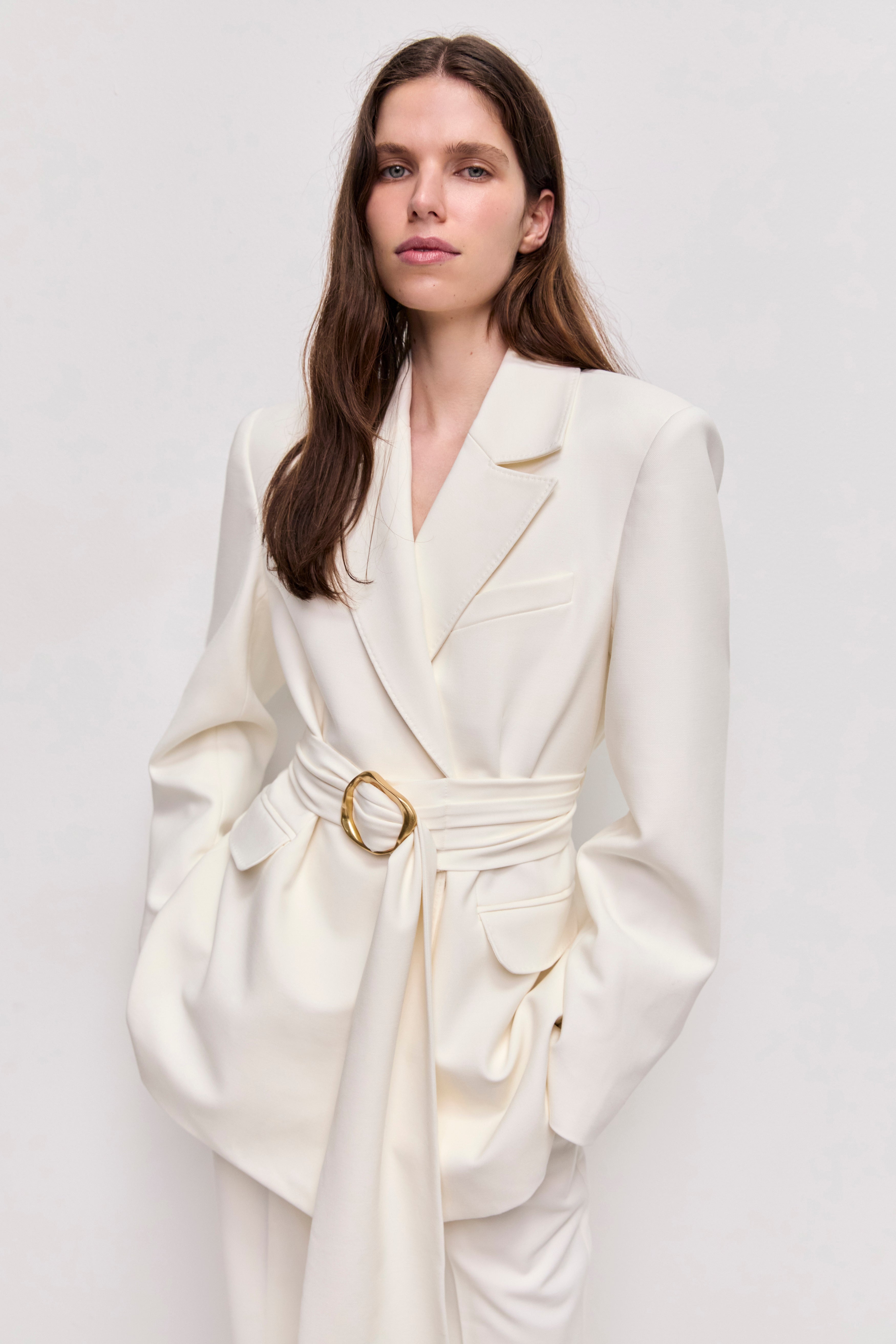 Simone Lace Back Blazer | Ivory