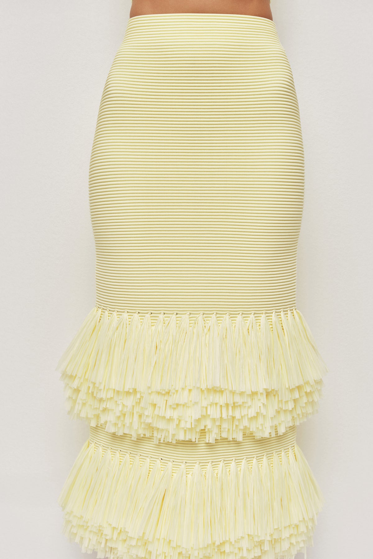 Agave Knit Raffia Midi Skirt | Lemon | Aje – Aje AU