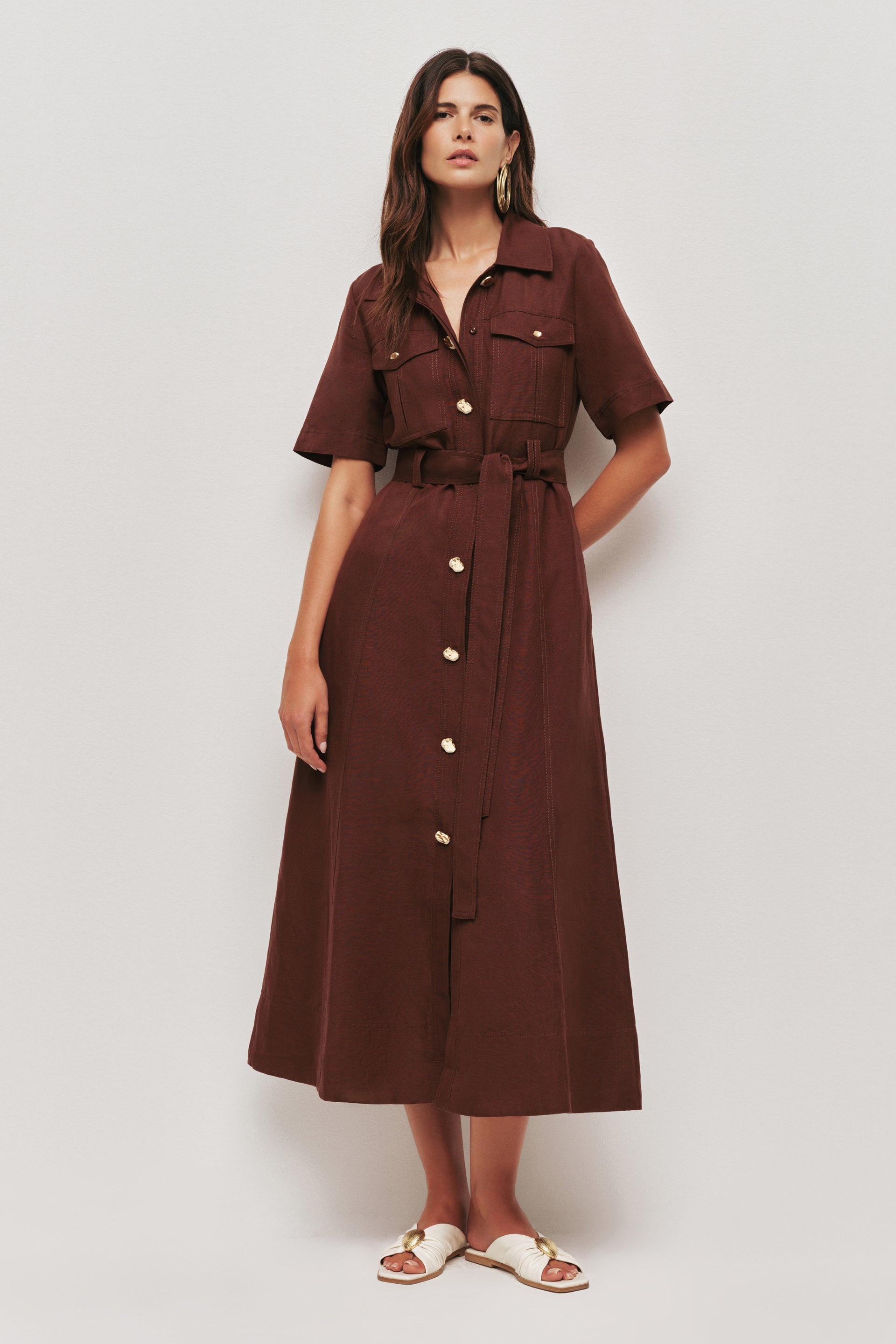 Manon Midi Dress | Chocolate