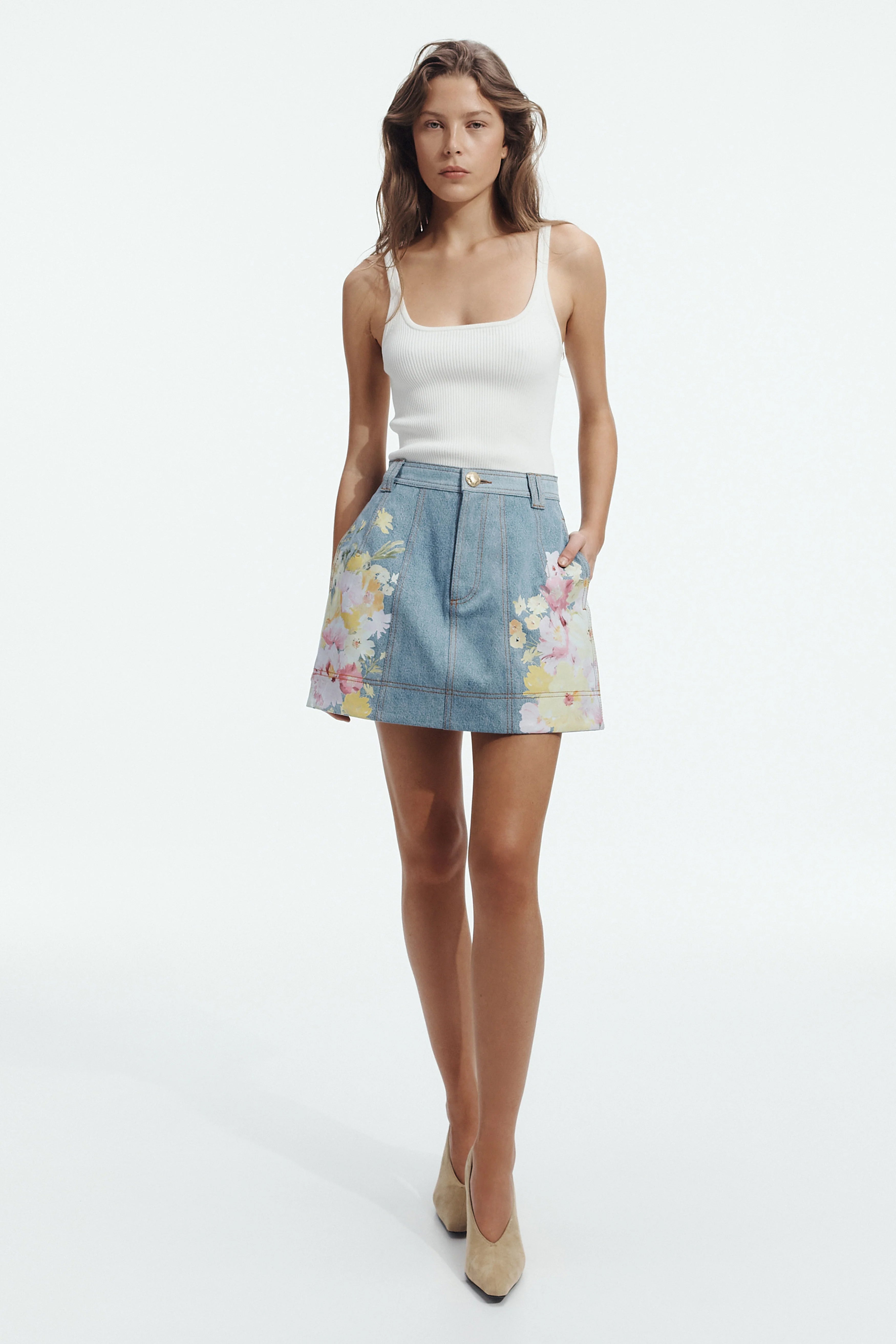 Daisy Denim Mini Skirt