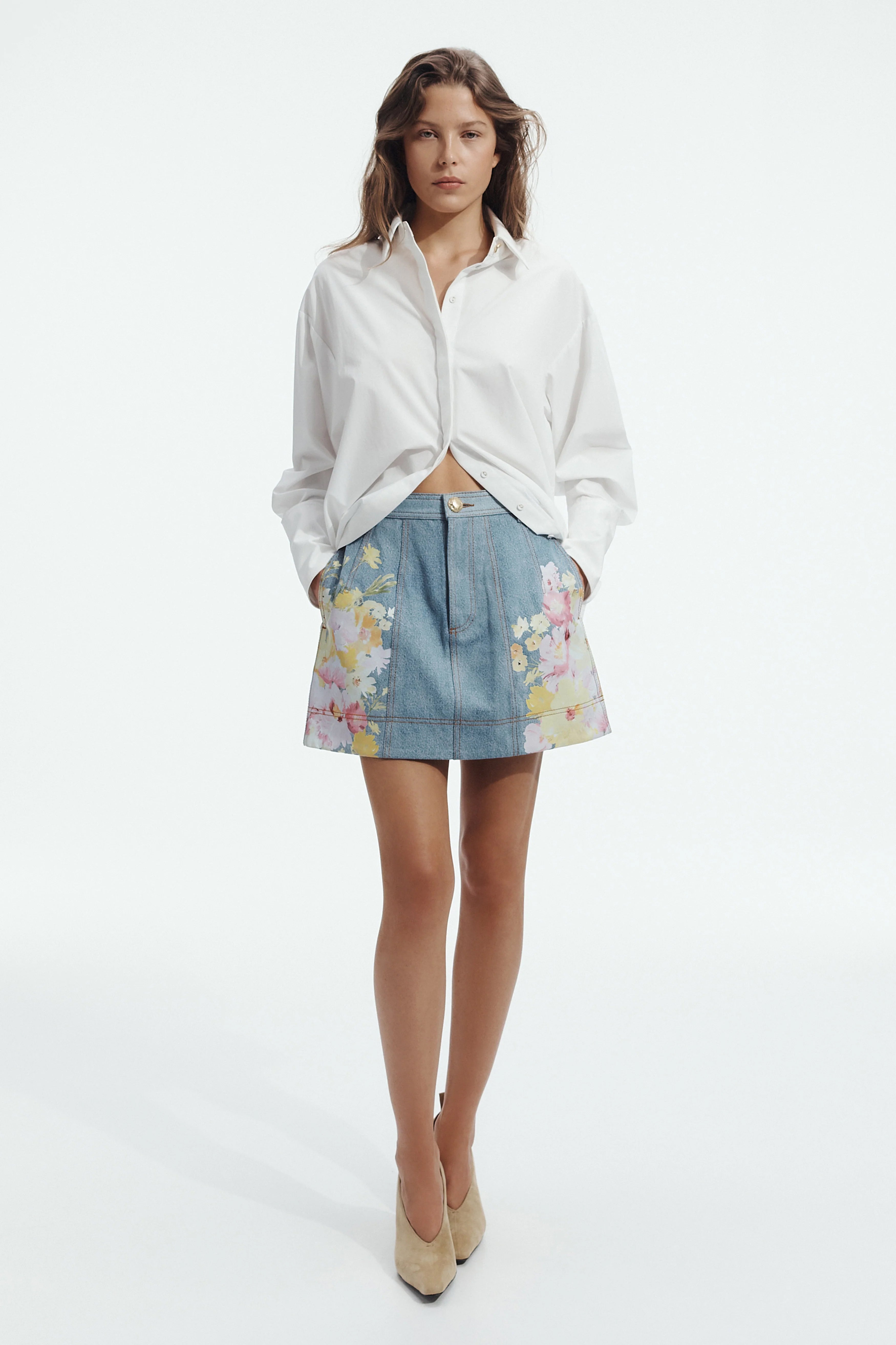 Daisy Denim Mini Skirt