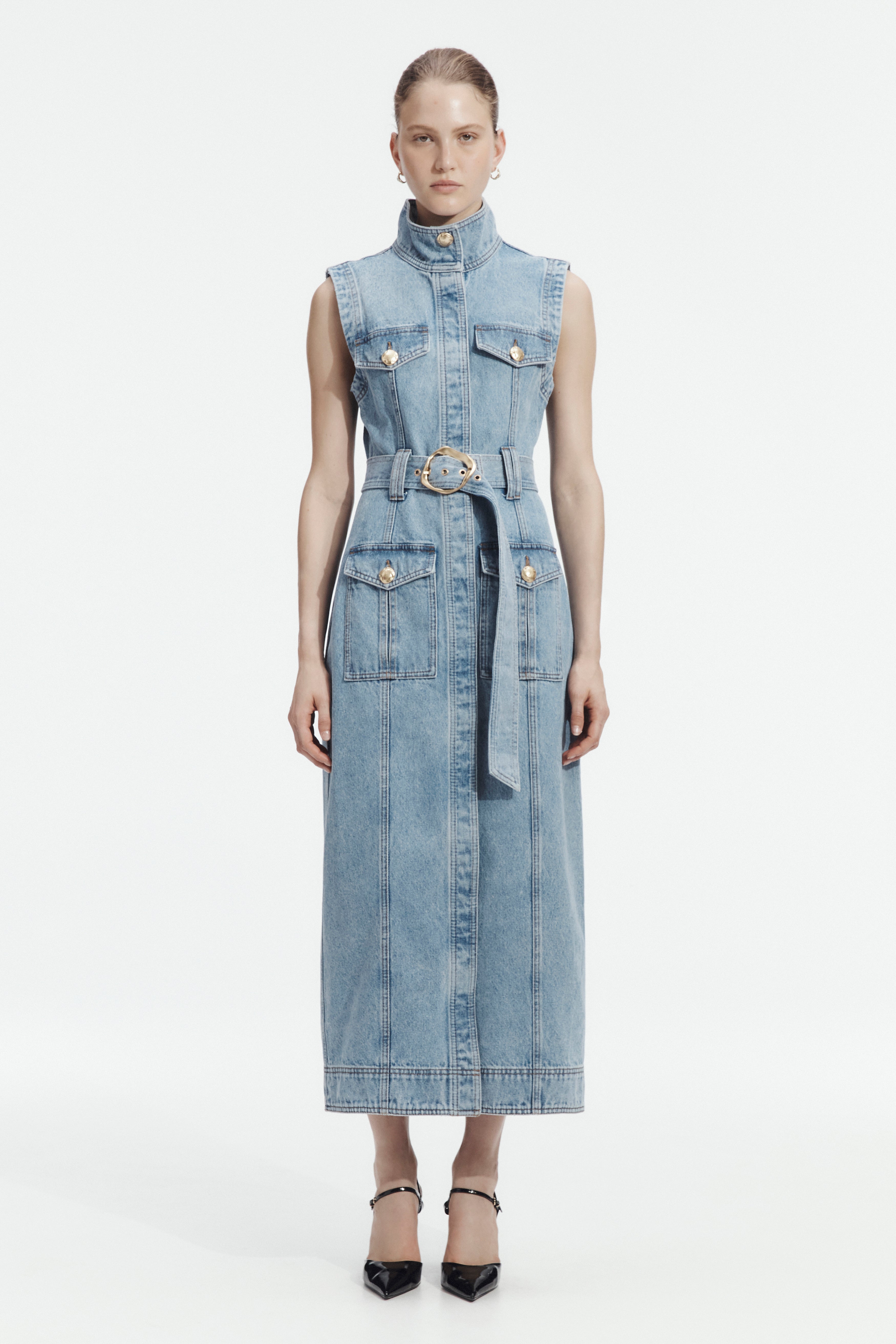 Lyra Denim Midi Dress
