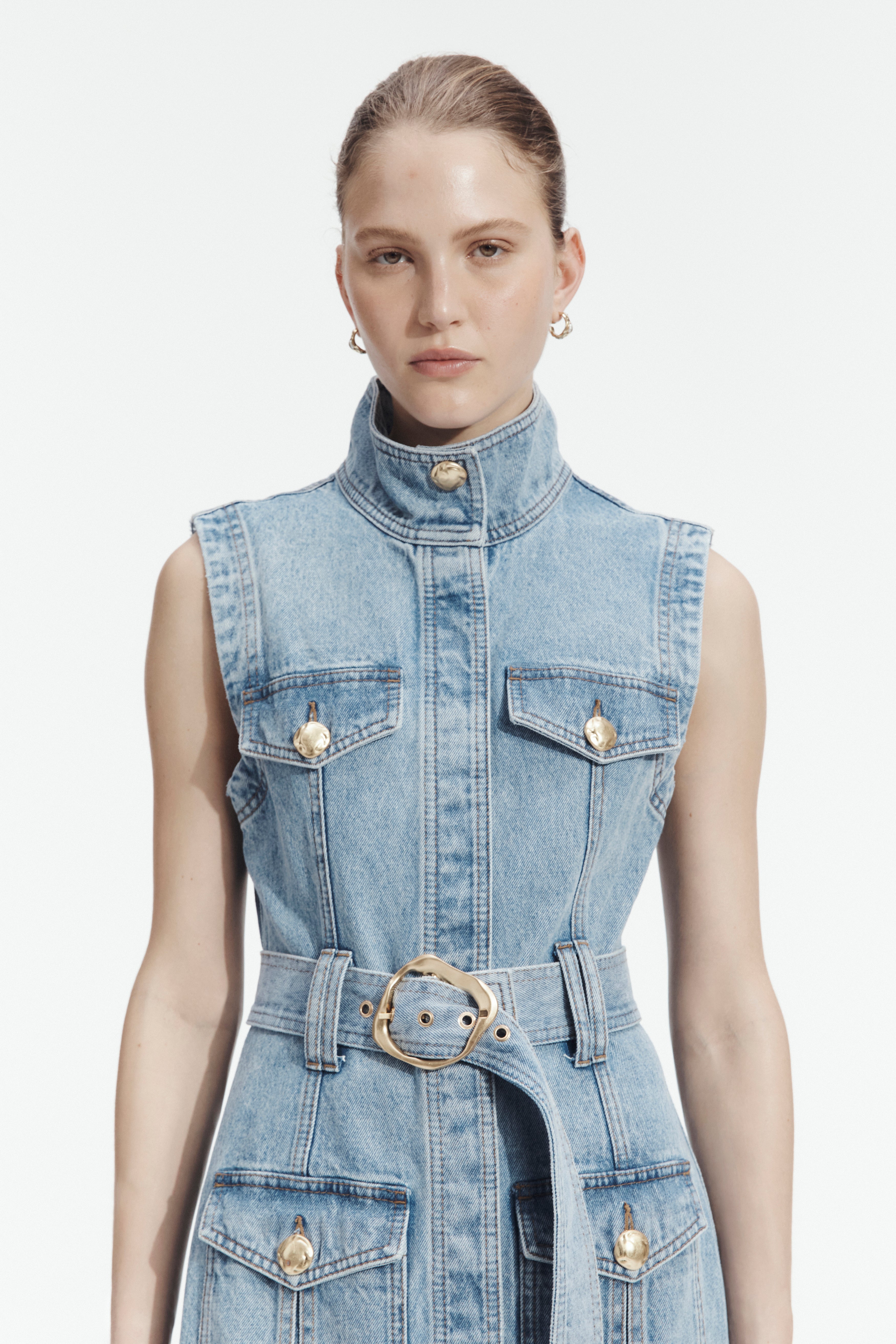 Lyra Denim Midi Dress