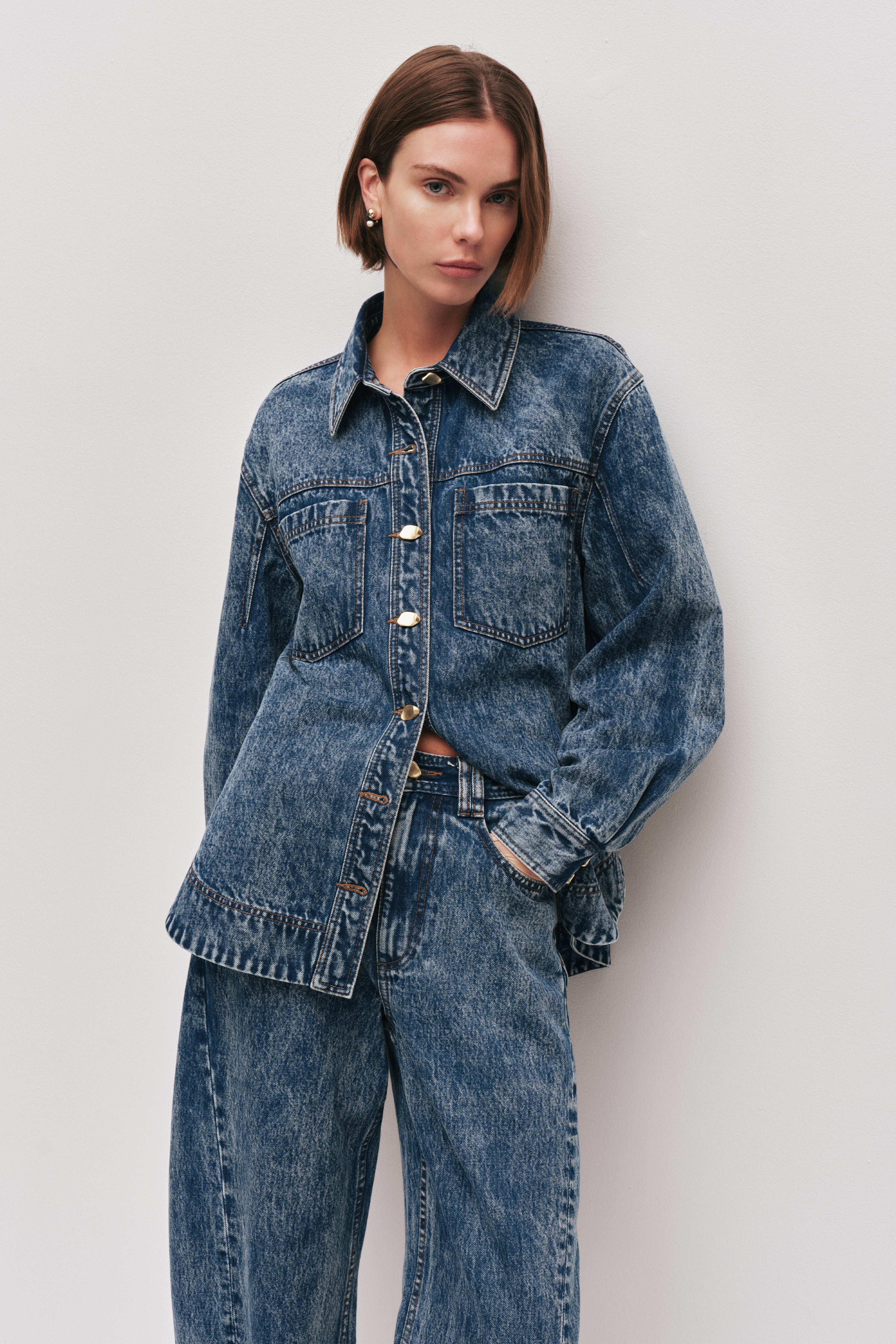 Blue Rinsa Angelina Denim Shirt | Blue Rinse | Aje – Aje AU