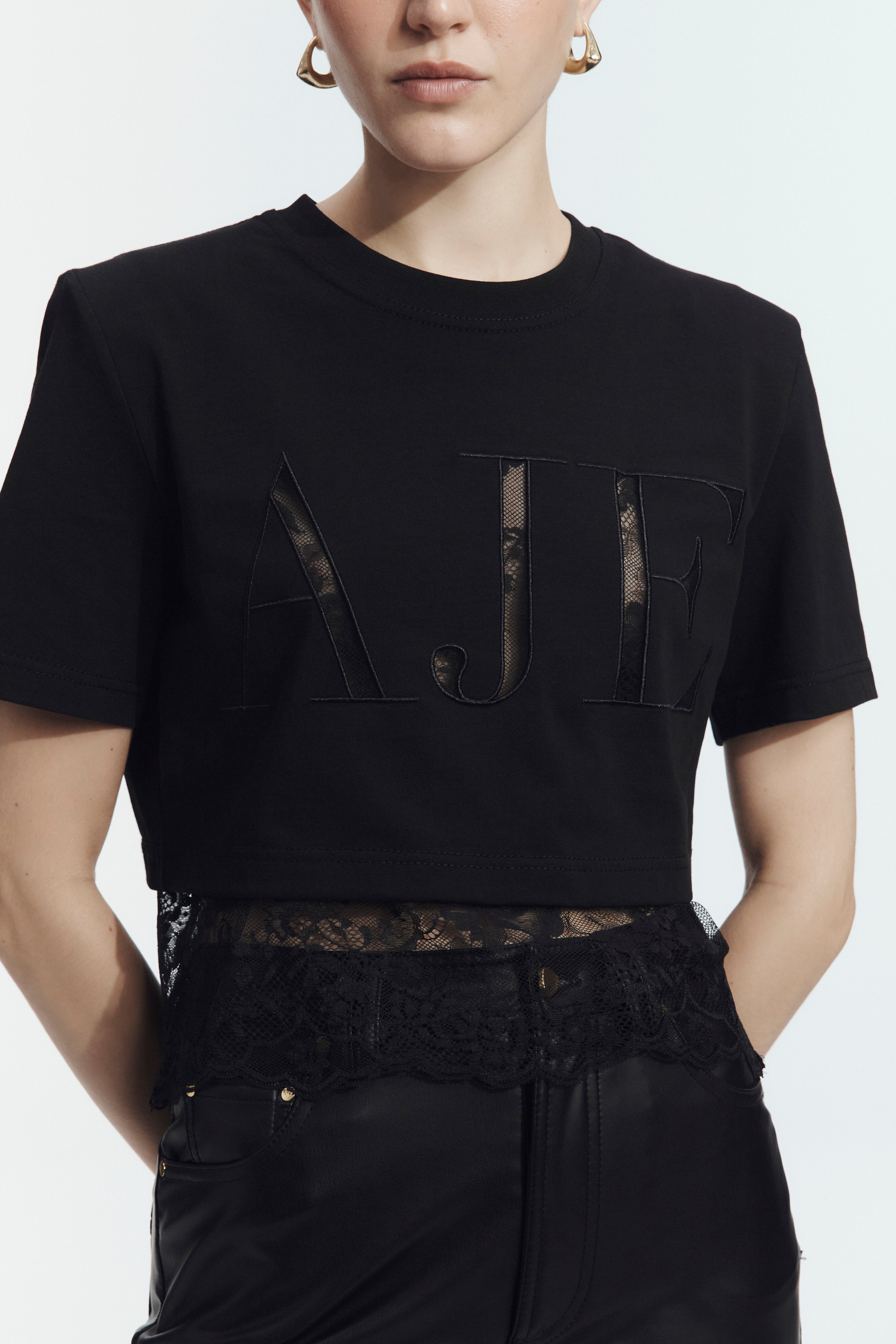 Kayla Lace Underlay Crop Tee