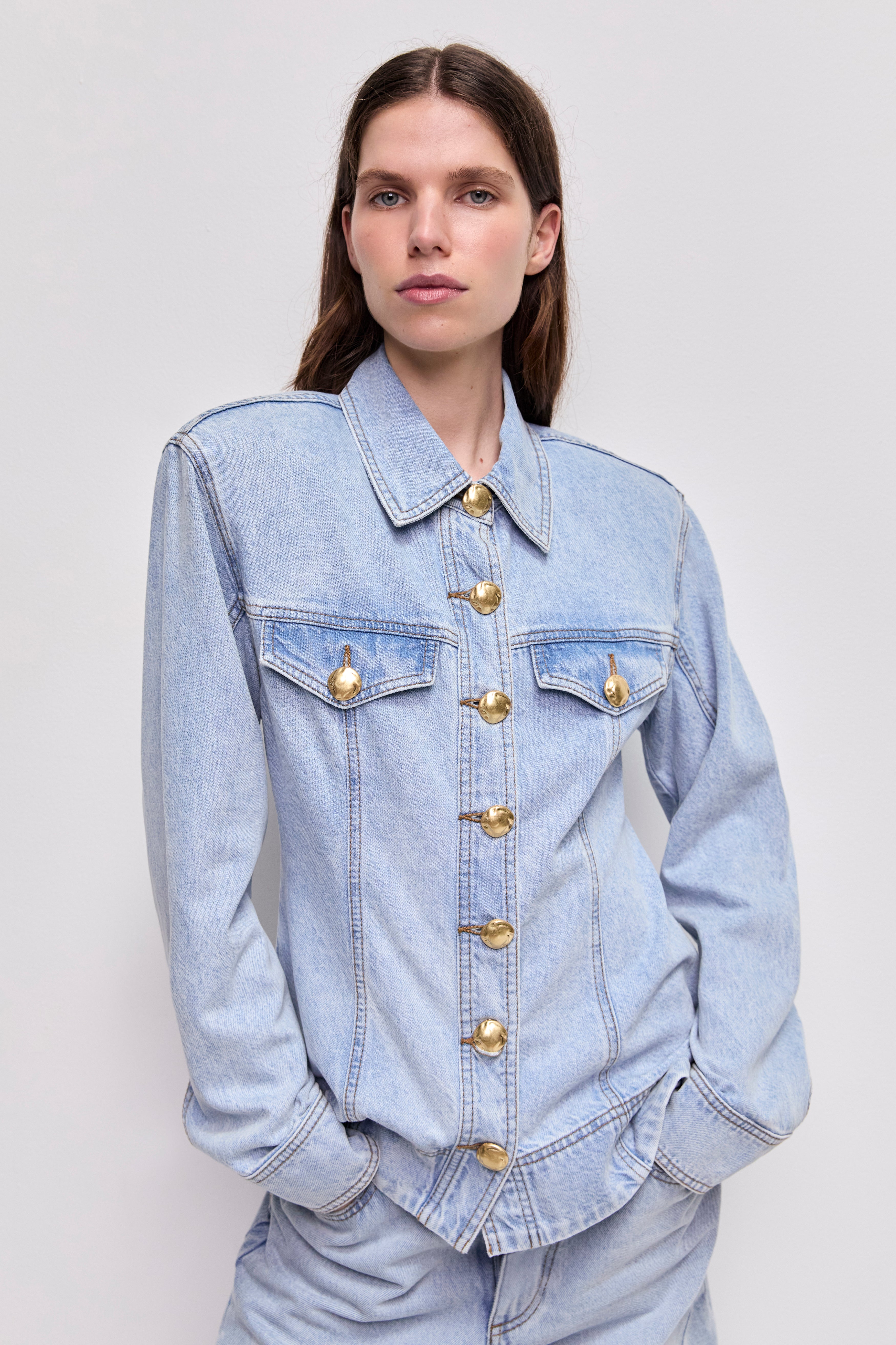 Tia Denim Fitted Shirt