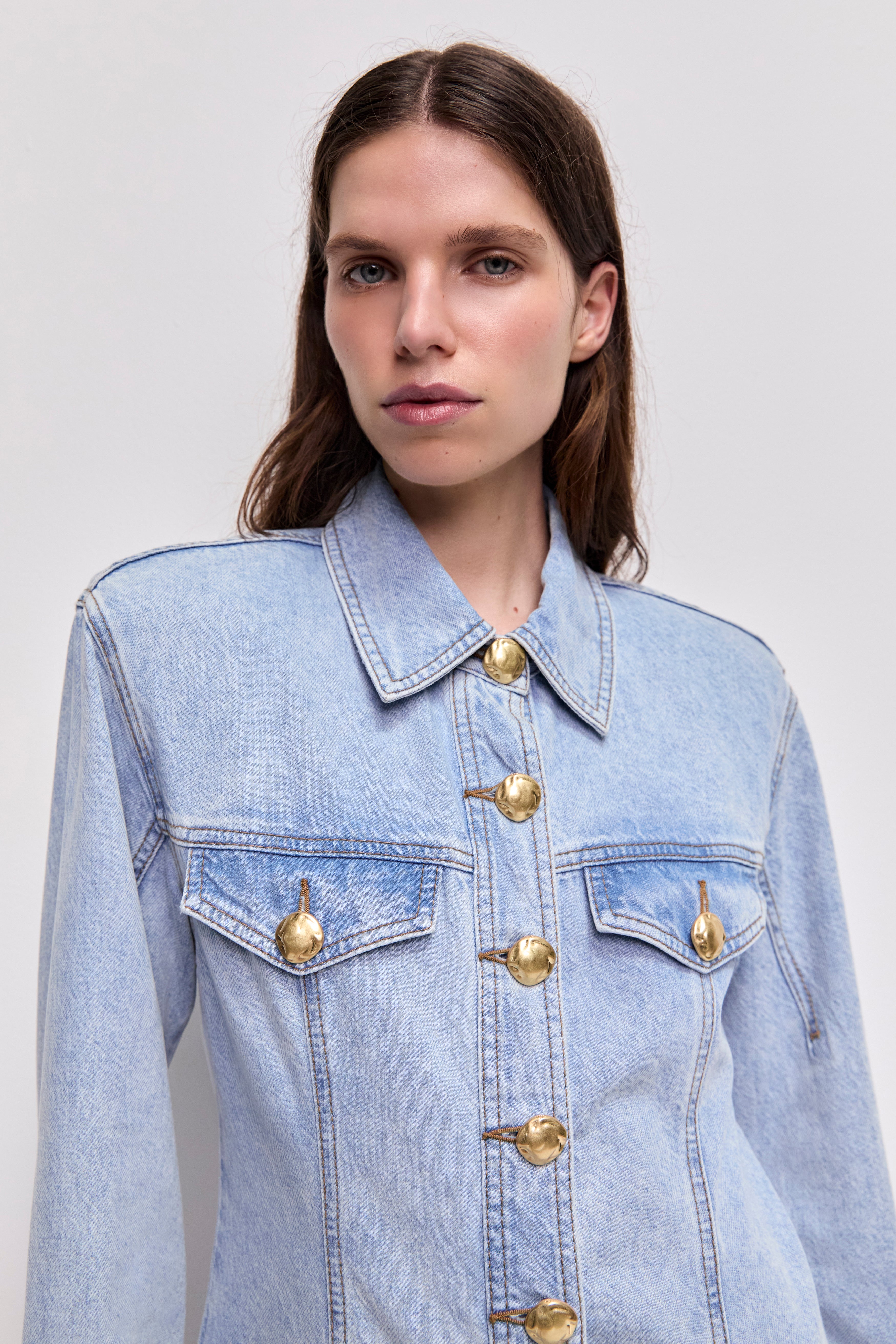Tia Denim Fitted Shirt