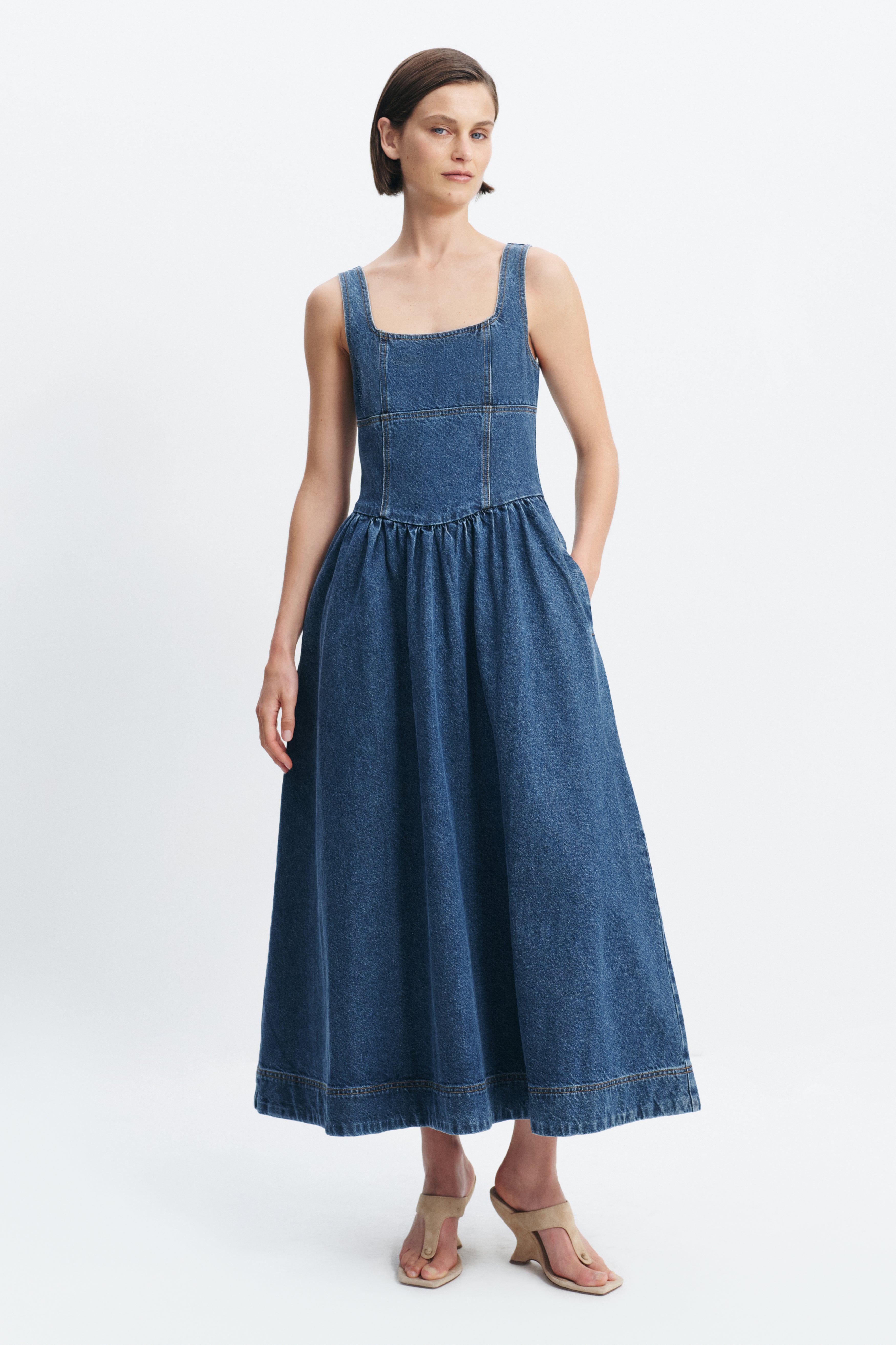 Olivia Denim Maxi Dress