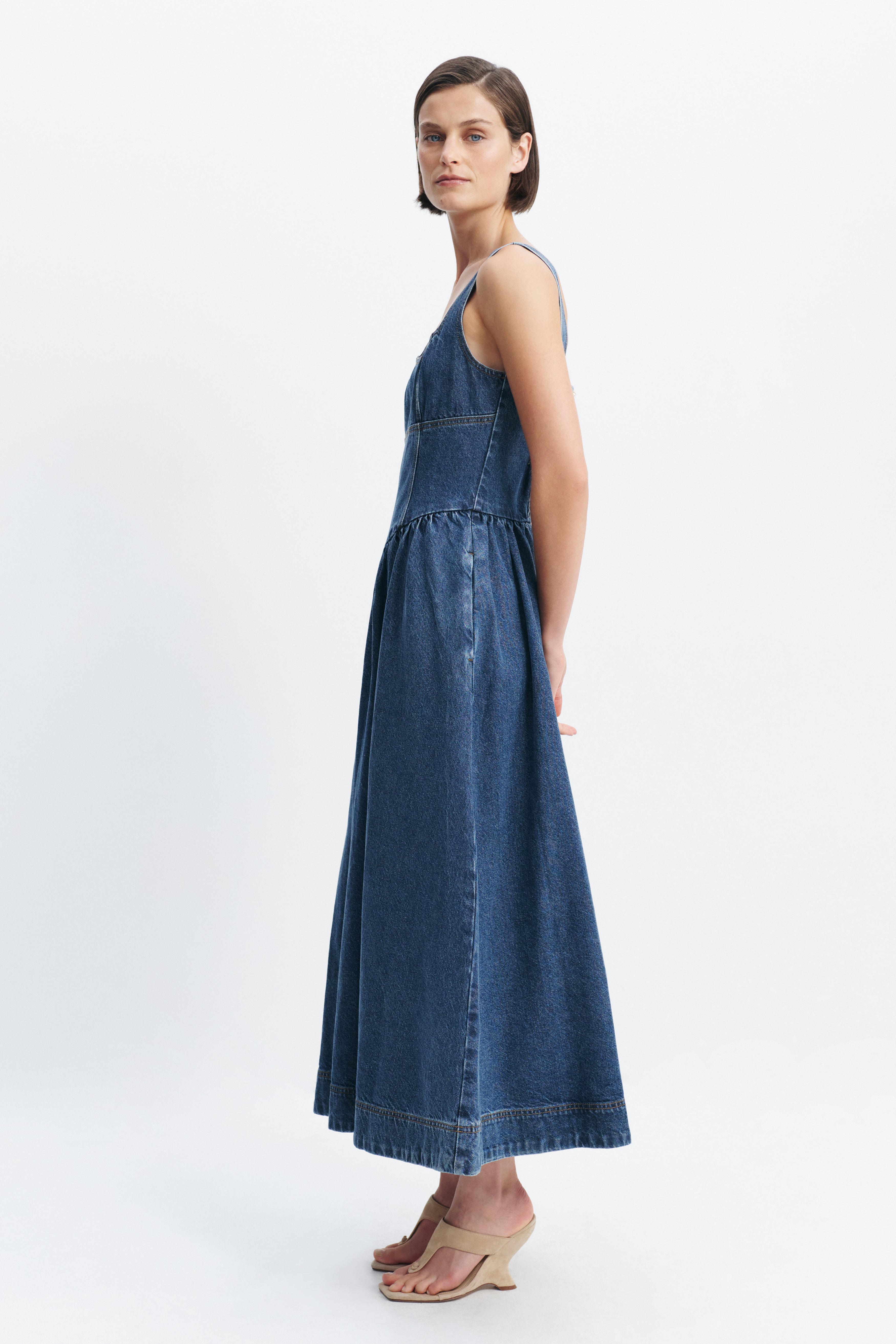 Olivia Denim Maxi Dress