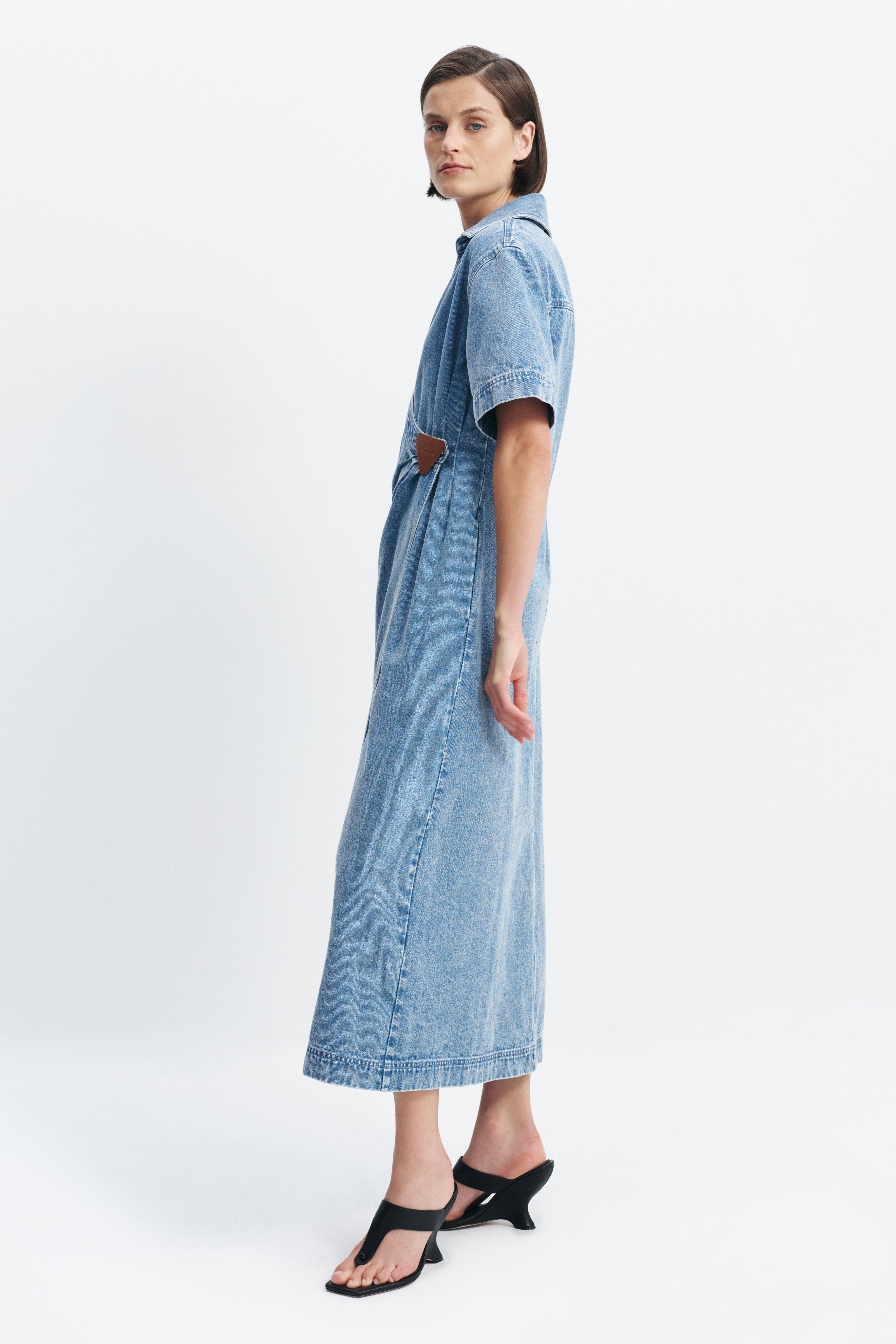 Kendall Denim Wrap Midi Dress