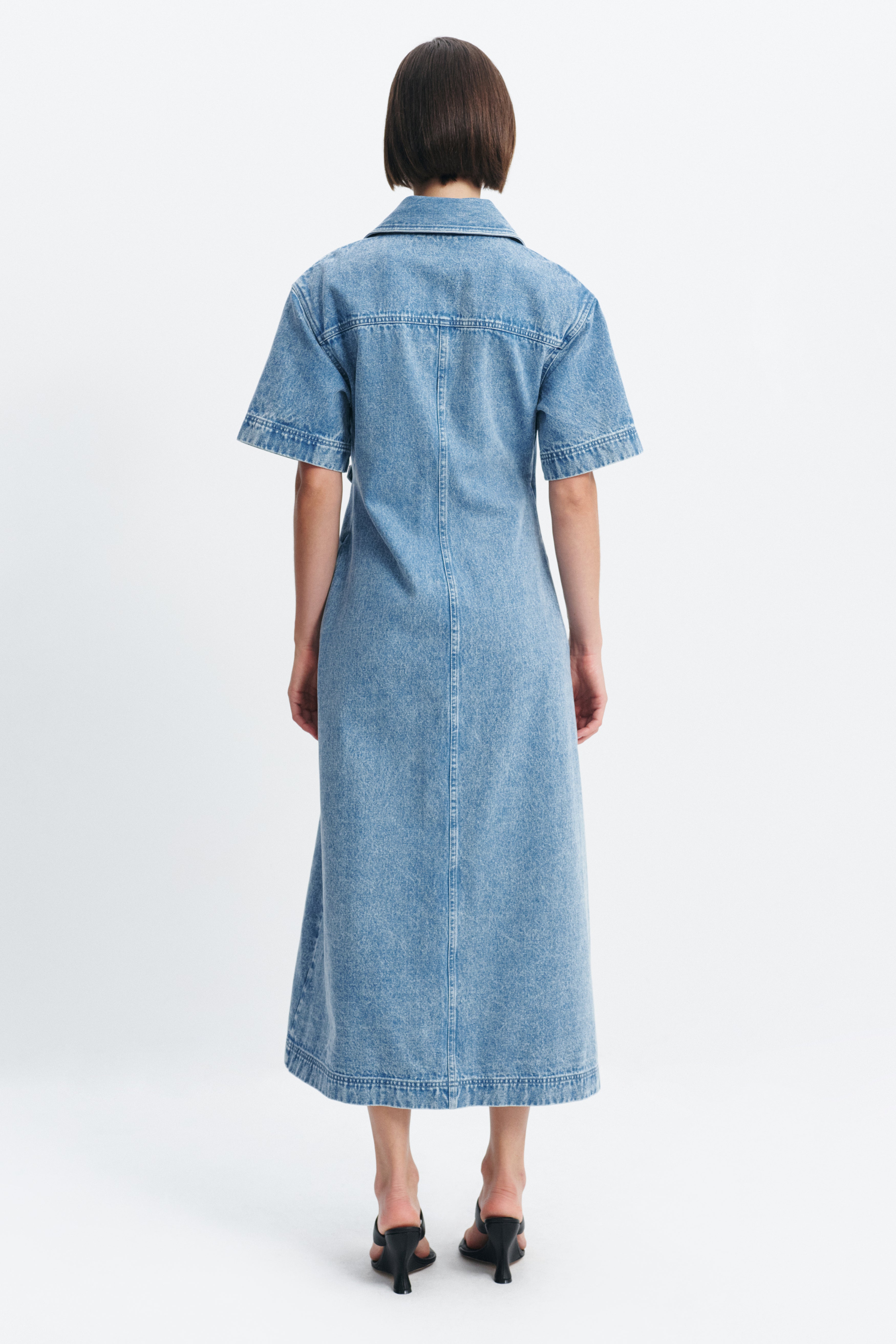 Kendall Denim Wrap Midi Dress