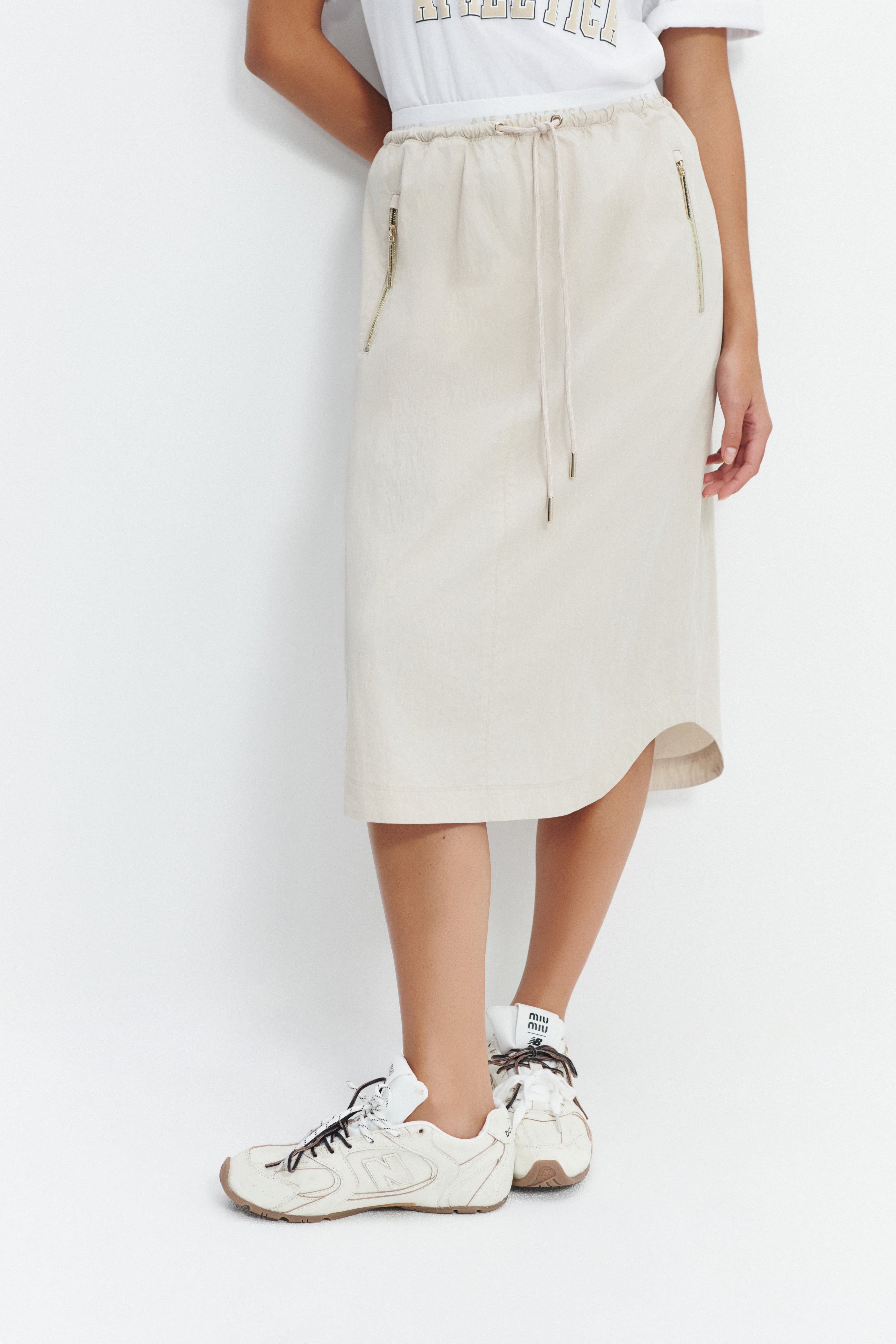 Logo Elastic Midi Skirt