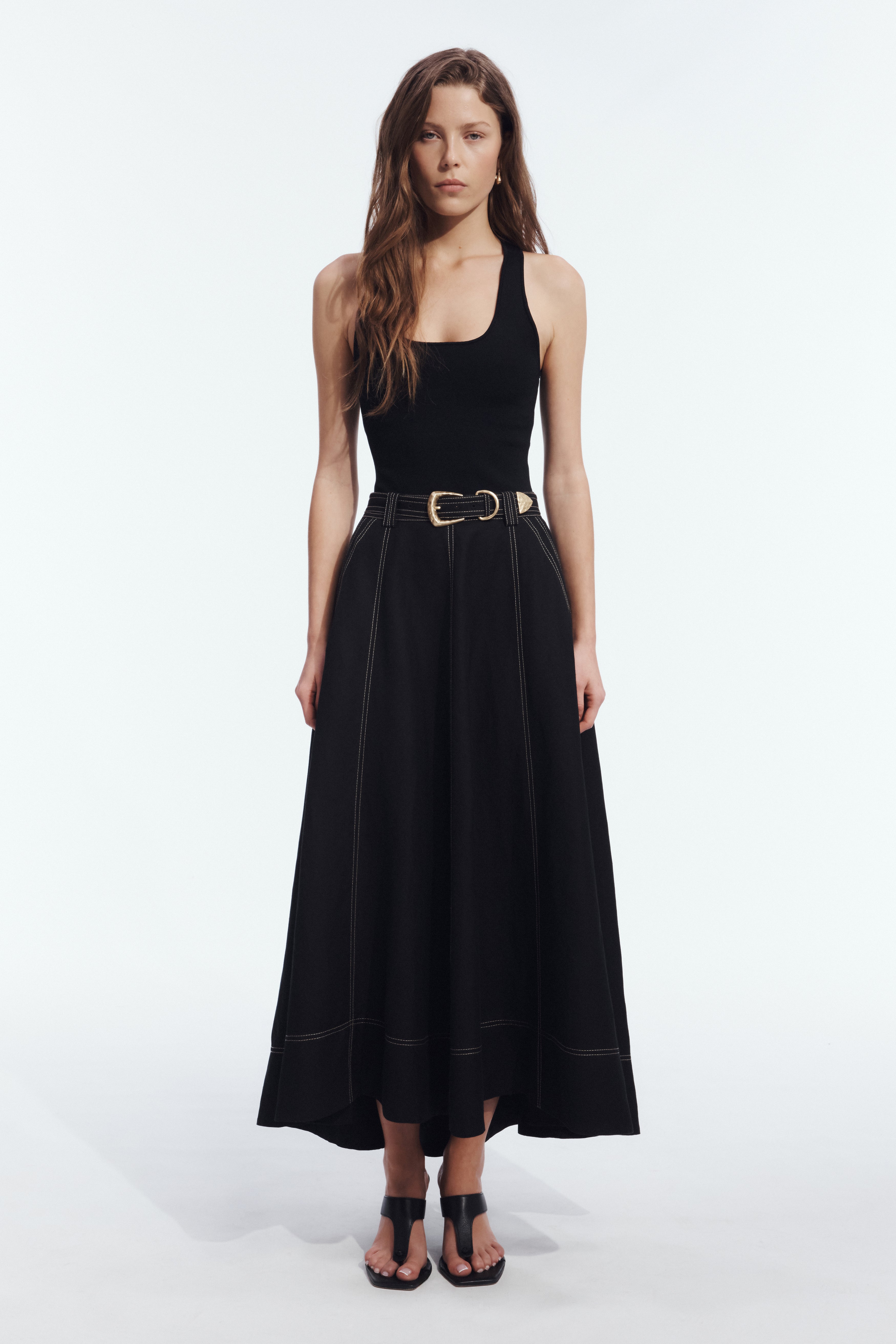 Canvas Midi Skirt