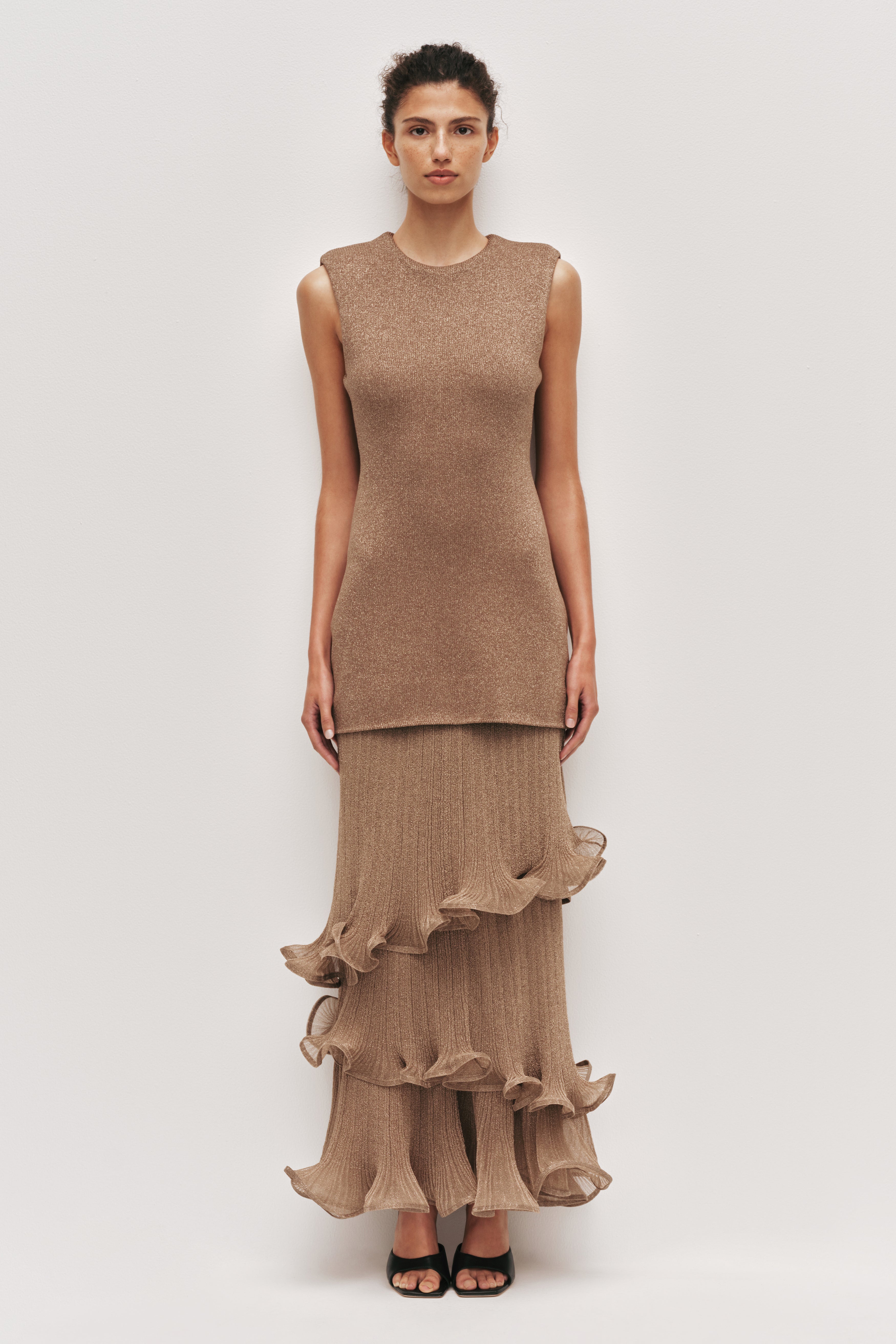 Ciela Ruffle Knit Maxi Dress