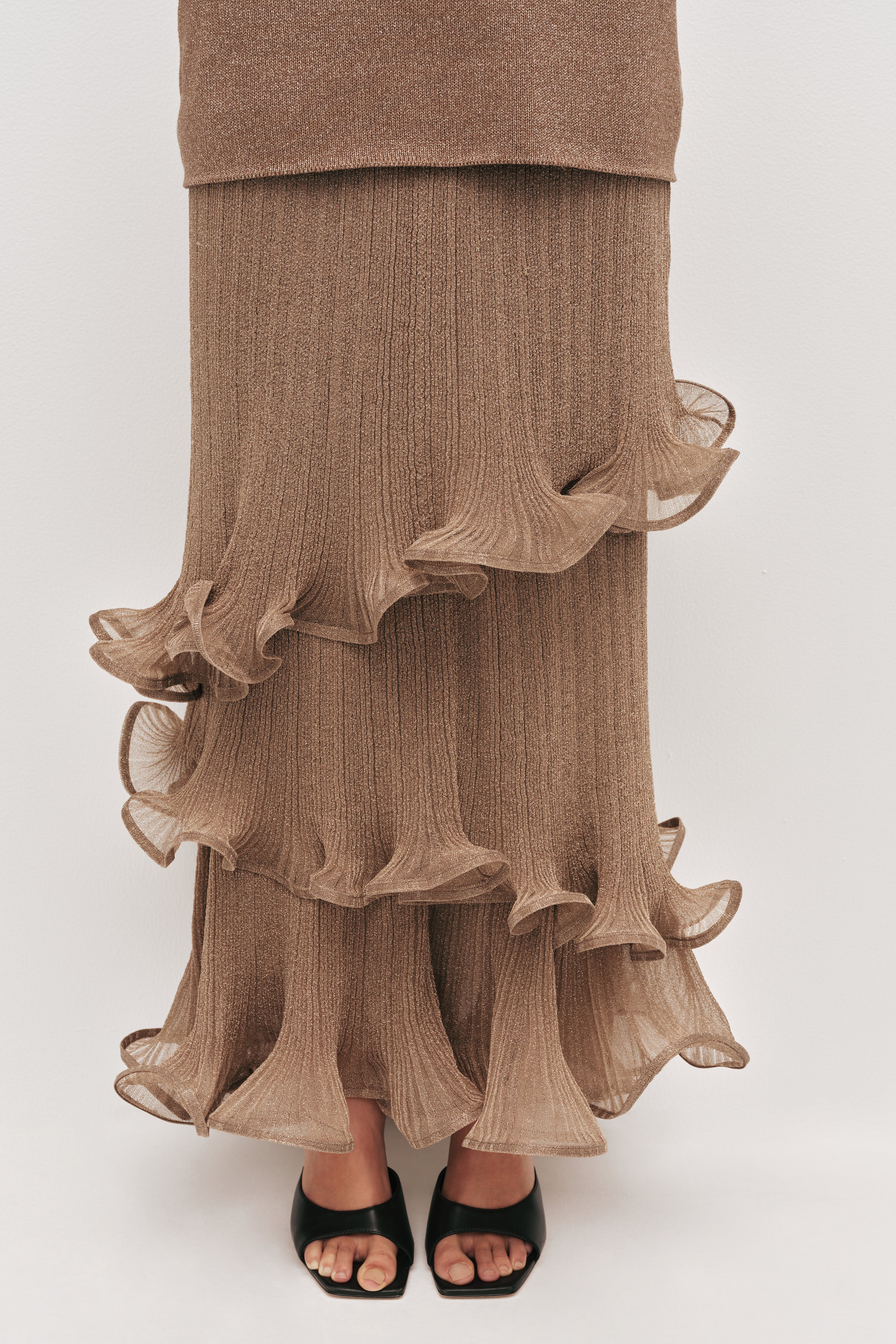 Ciela Ruffle Knit Maxi Dress