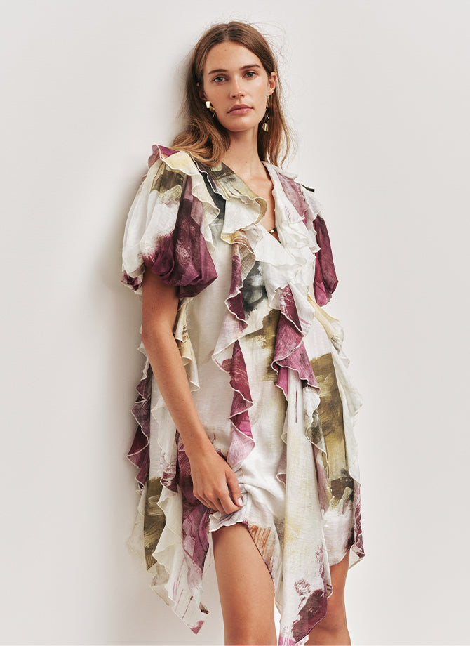 Parallels Spiral Midi Dress | Black-Ivory | Aje – Aje AU