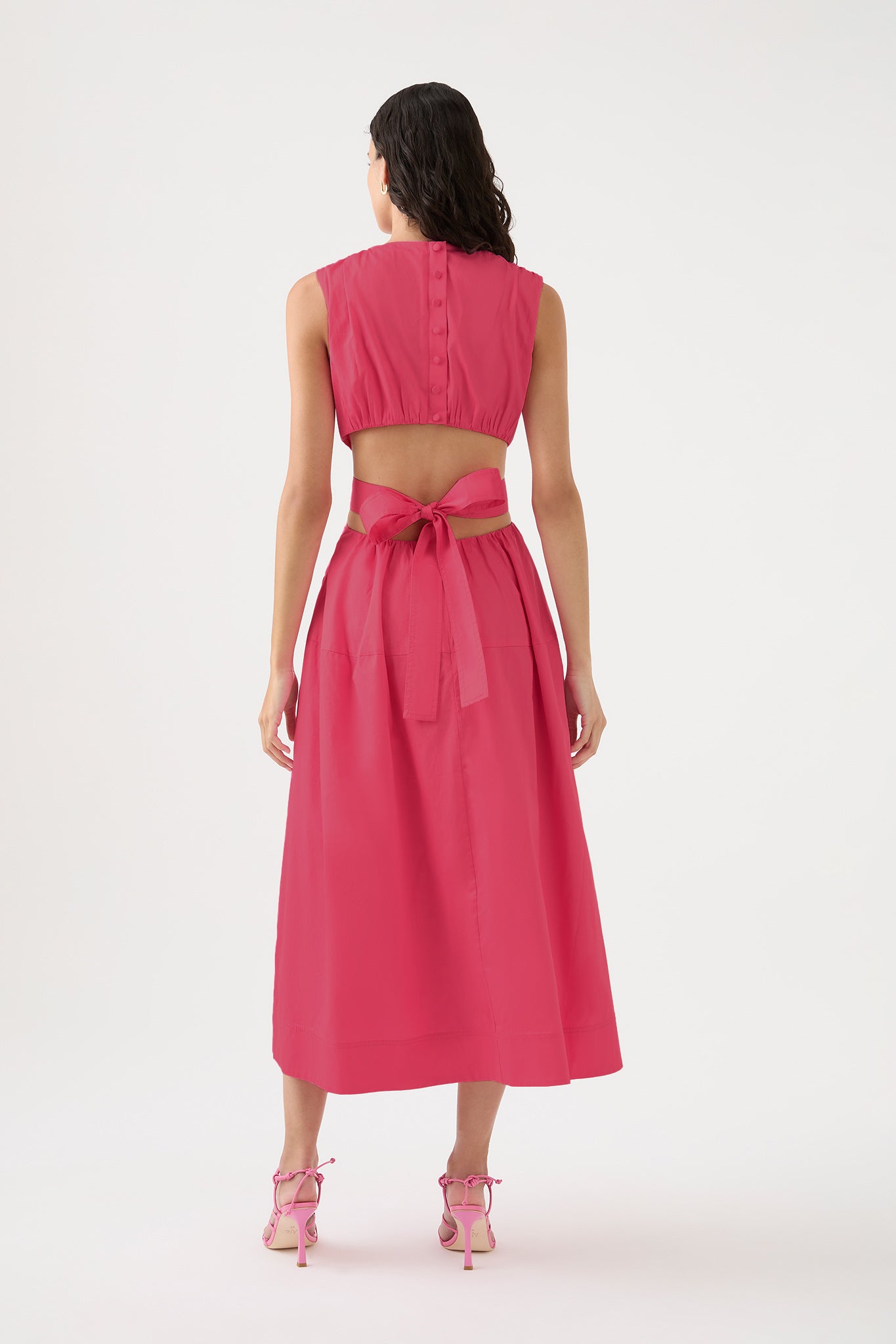 aje pivotal tie midi dress Zorina Tie Midi Dress-NATIVE GUMNUT FLORAL / 4