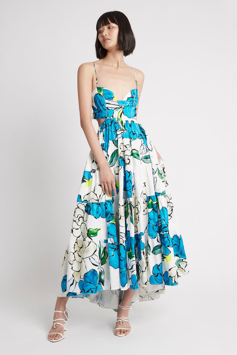 Botanical Tiered Midi Dress