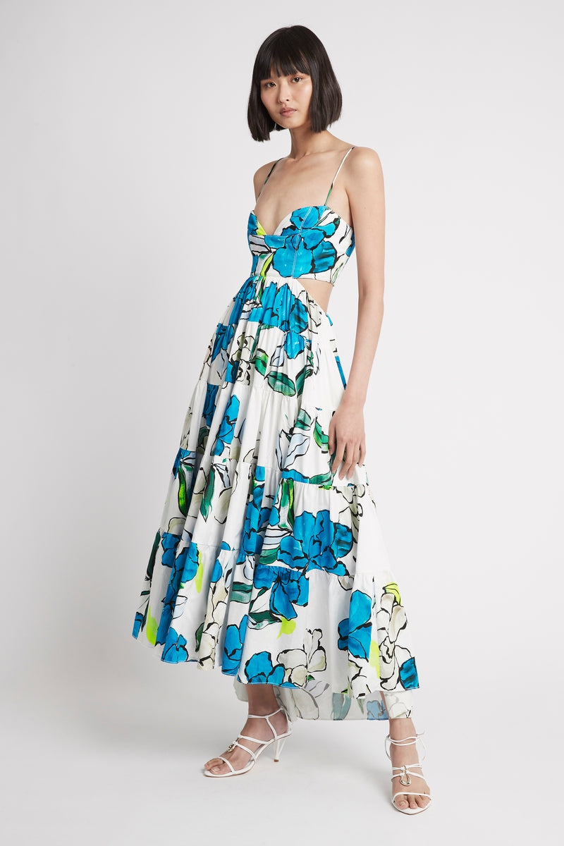 Botanical Tiered Midi Dress