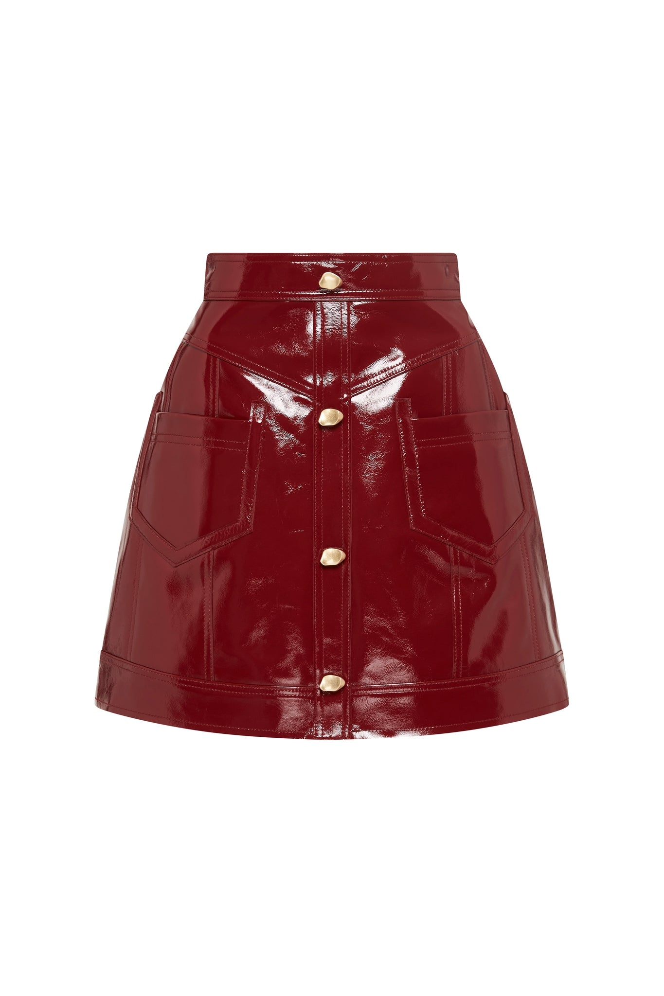 Promenade Leather Pocket Skirt | Russet Brown | Aje#N#– Aje AU