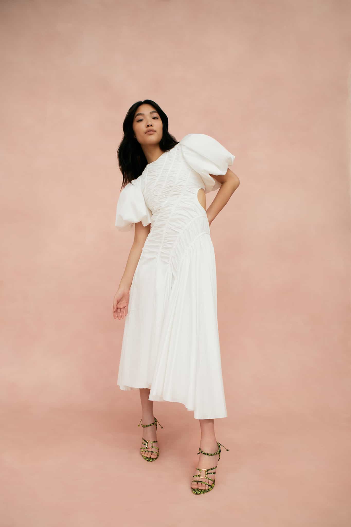 Siren Drawstring Midi Dress | Ivory | Aje – Aje AU