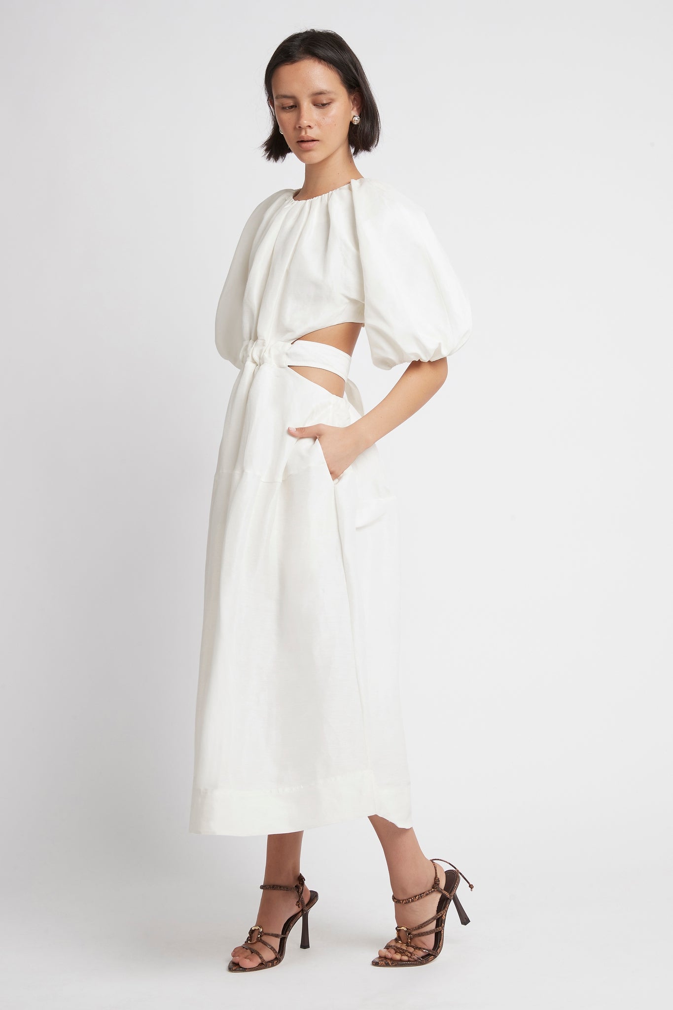 aje white cut out dress Aje | Dresses | Nwt Aje White Psychedelia Cut Out Puff Sleeve Mini Dress