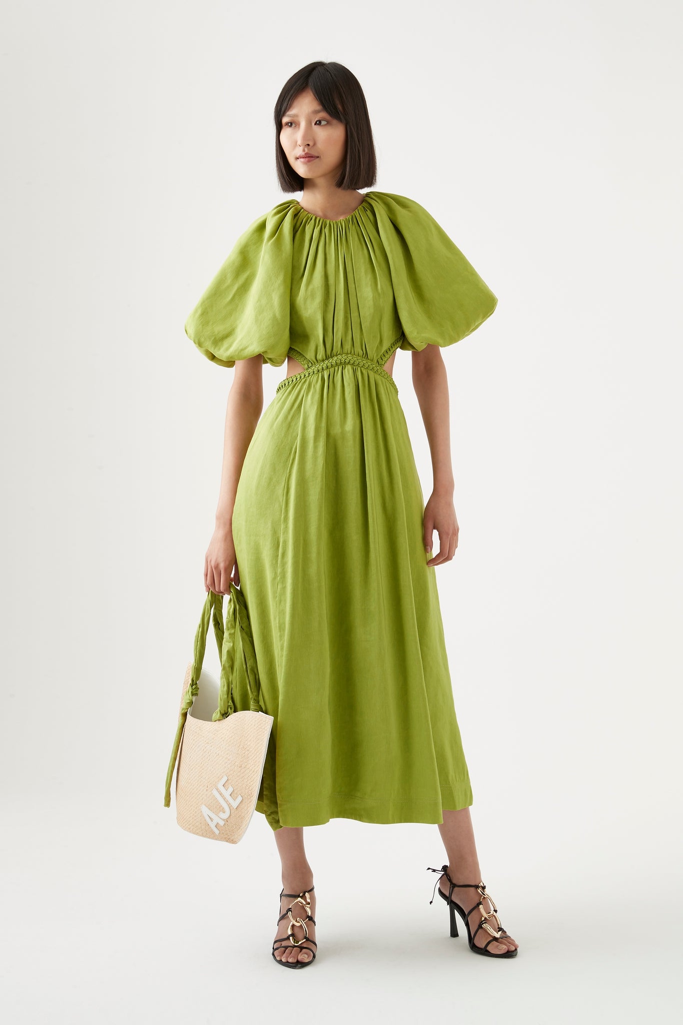 Capucine Puff Sleeve Midi Dress