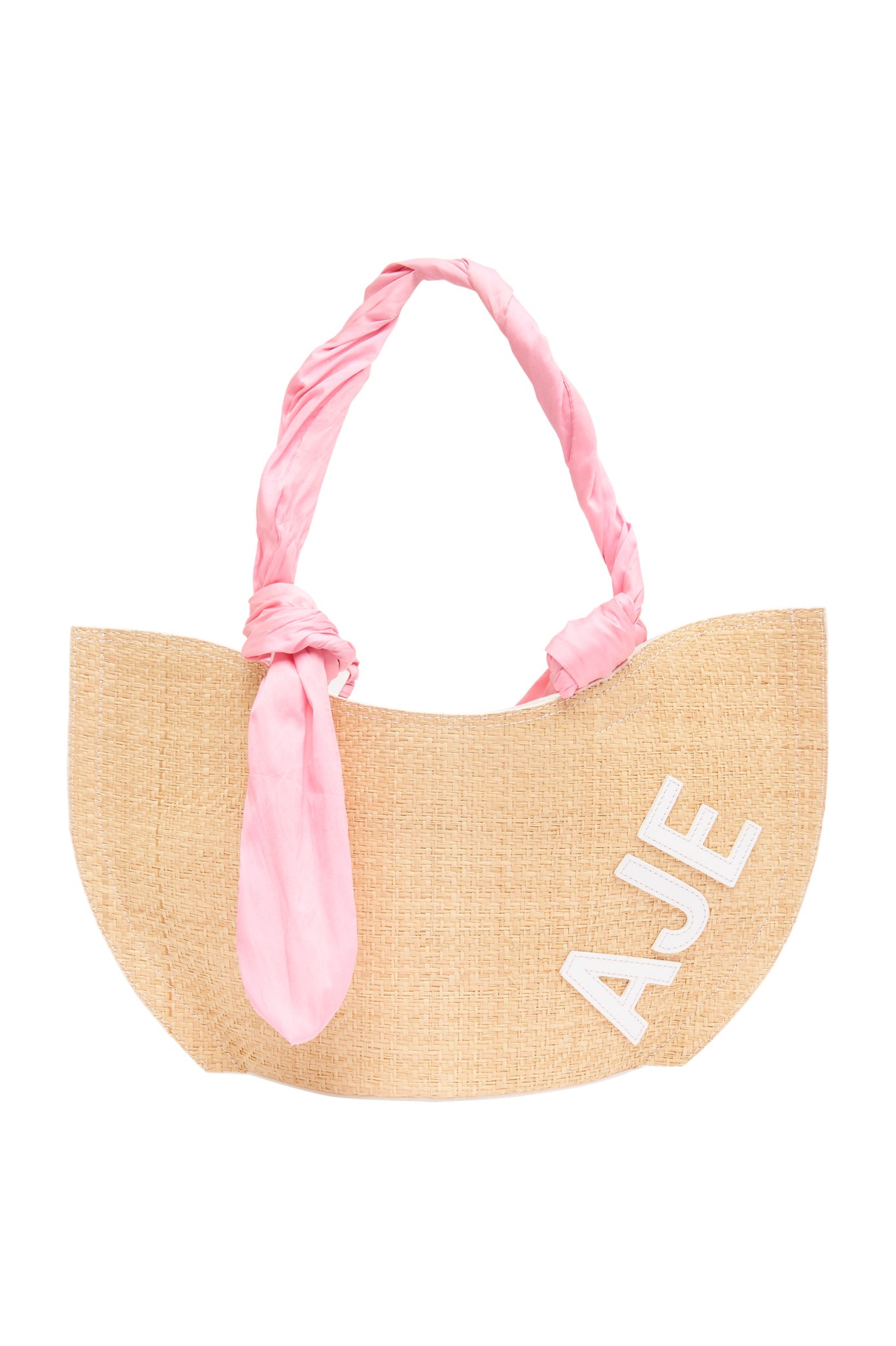 Aurora Raffia Logo Mini Tote