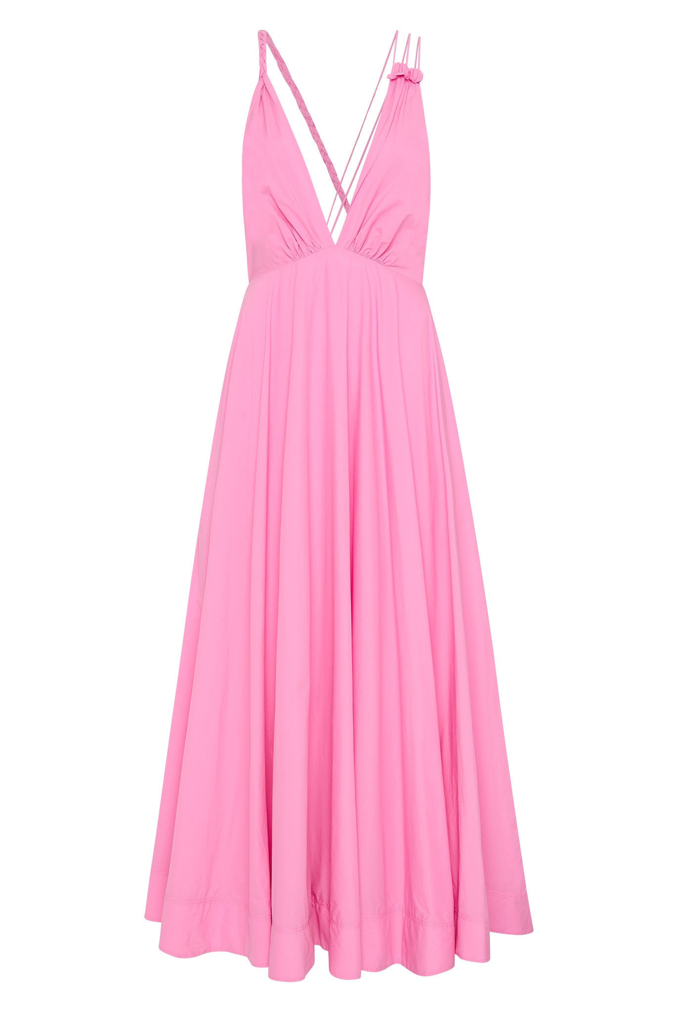 aje vellum maxi dress Elegant Vellum Maxi Dress with Delicate Straps and Raw-Cut Ruffles