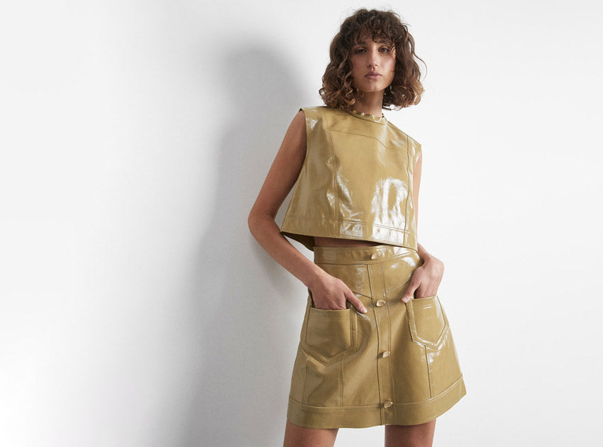 Promenade Leather Shell Top