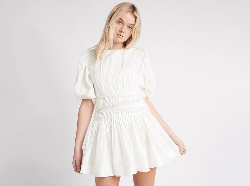 Tidal Tucked Mini Dress