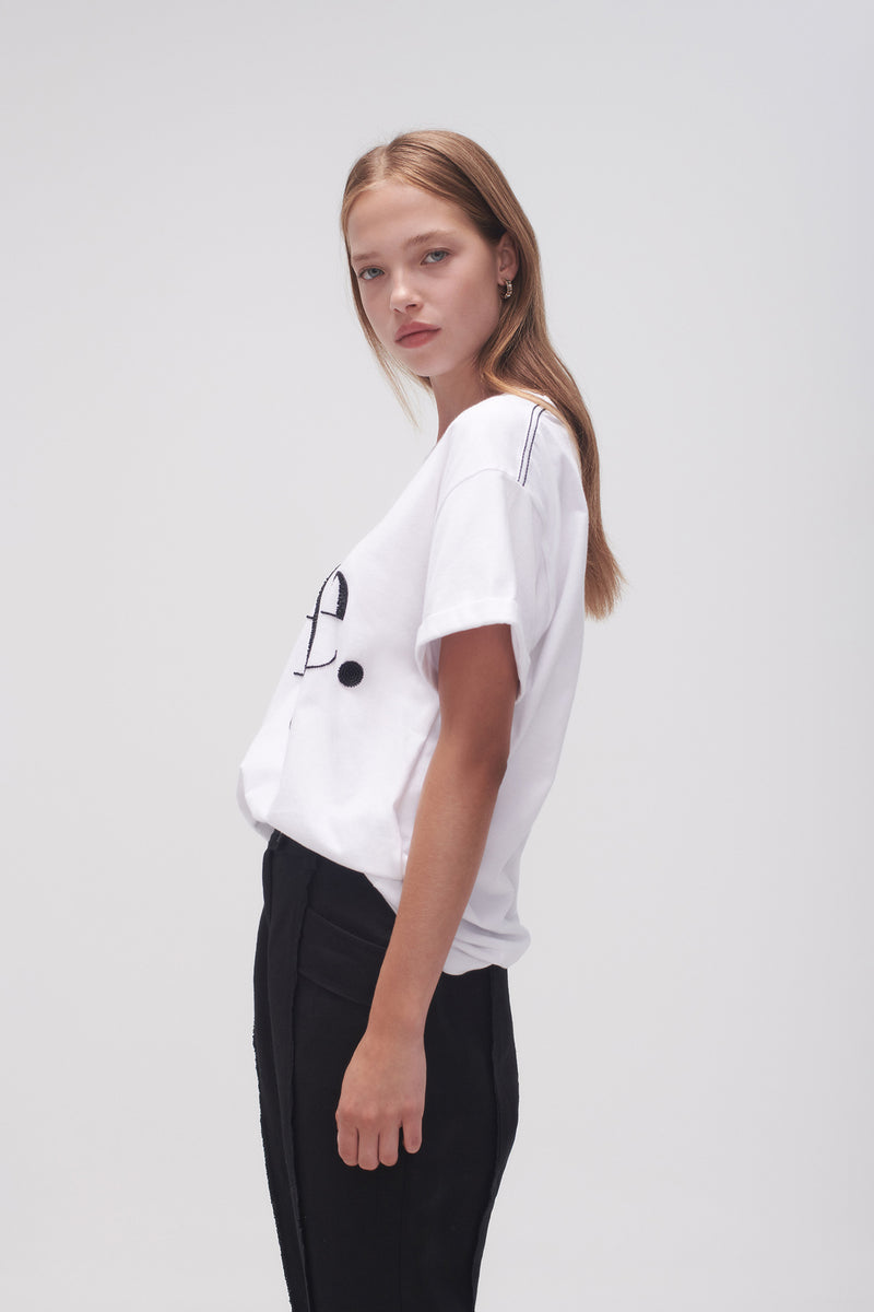 Classic Embellished Logo Tee | White & Black | Aje – Aje AU