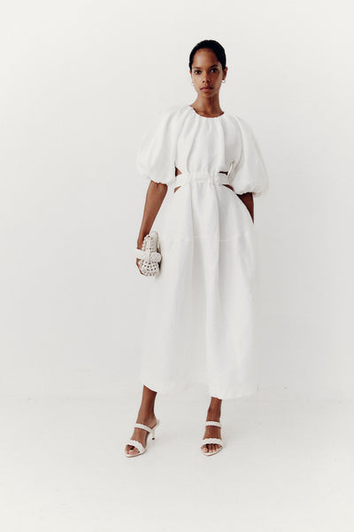 mimosa cut out midi dress Mimosa Cut Out Midi Dress | Ivory
