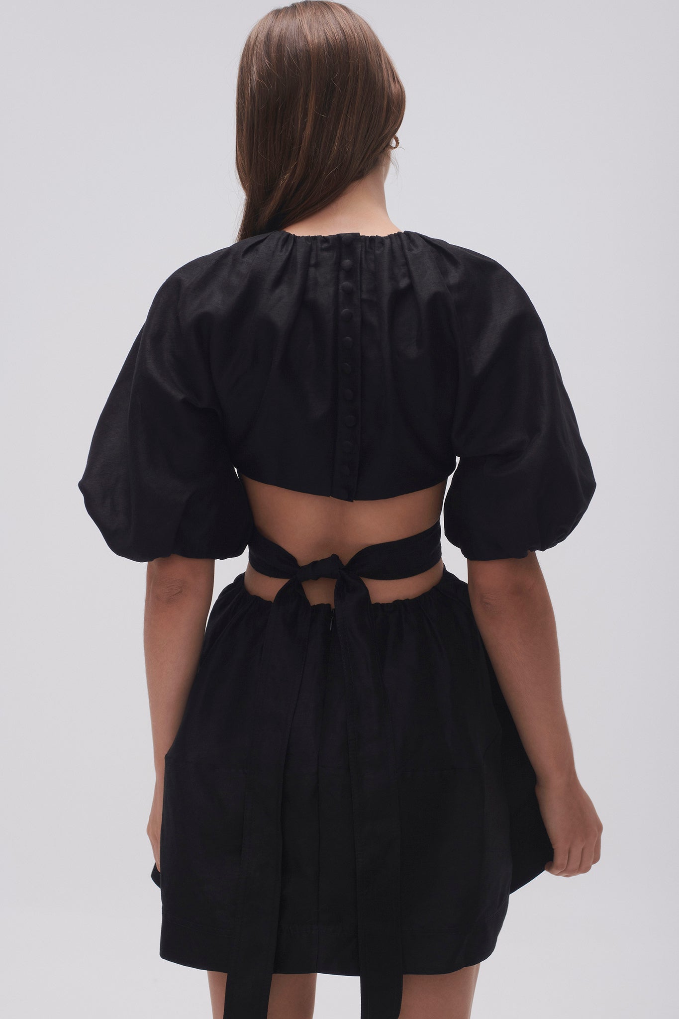 aje black cut out dress Aje Women's Arp Cut Out Knit Midi Dress In Black