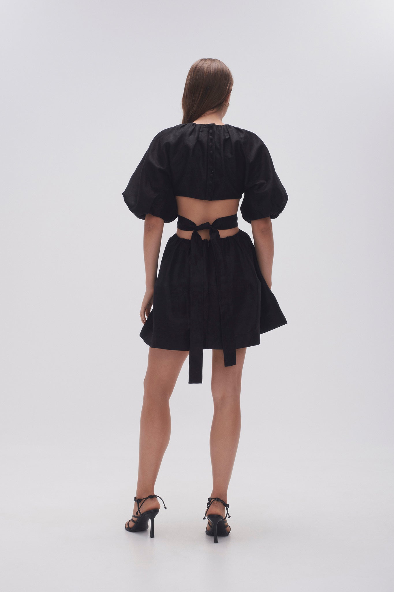 aje cut out mini dress Myriad Cutout Organza Mini Dress By Aje