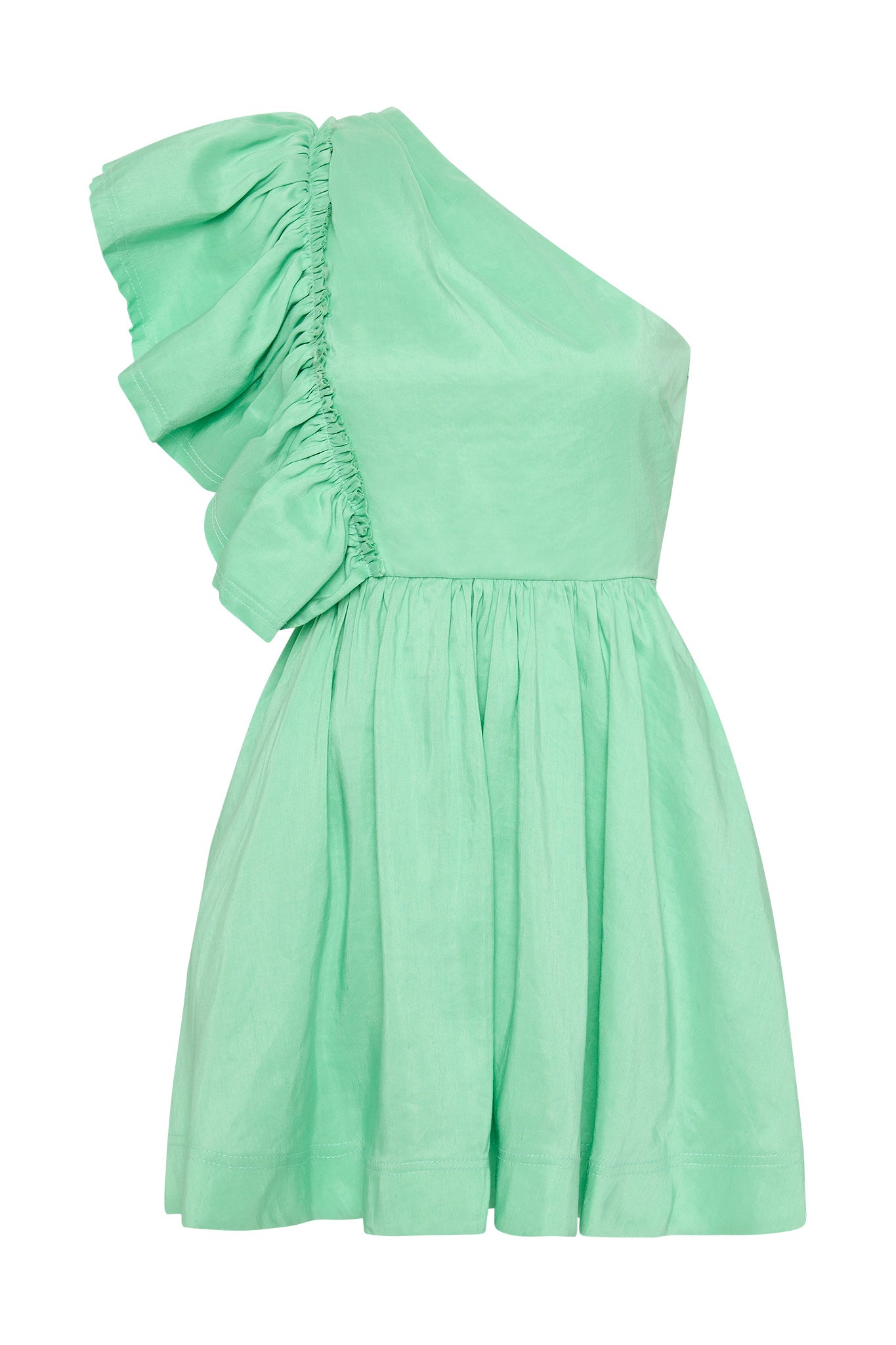 Bonjour Asymmetric Mini Dress | Marine Green | Aje – Aje AU