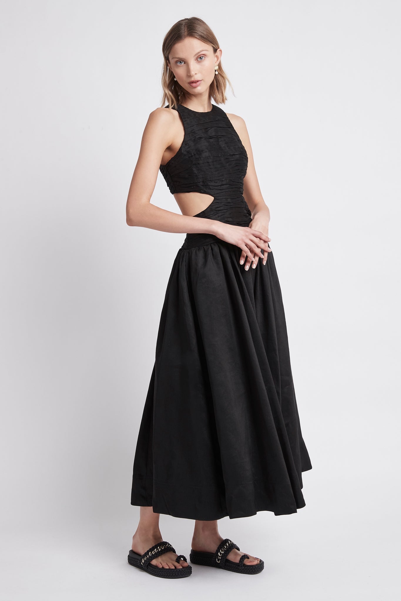 Introspect Cut Out Midi Dress