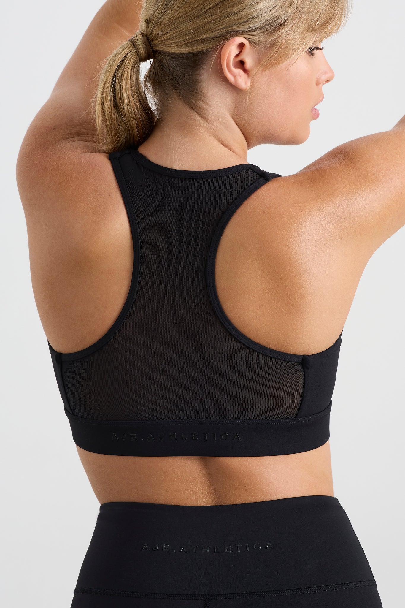 370 Bra Spliced Mesh Sports Bra 370 | BLACK | AJE ATHLETICA – Aje AU
