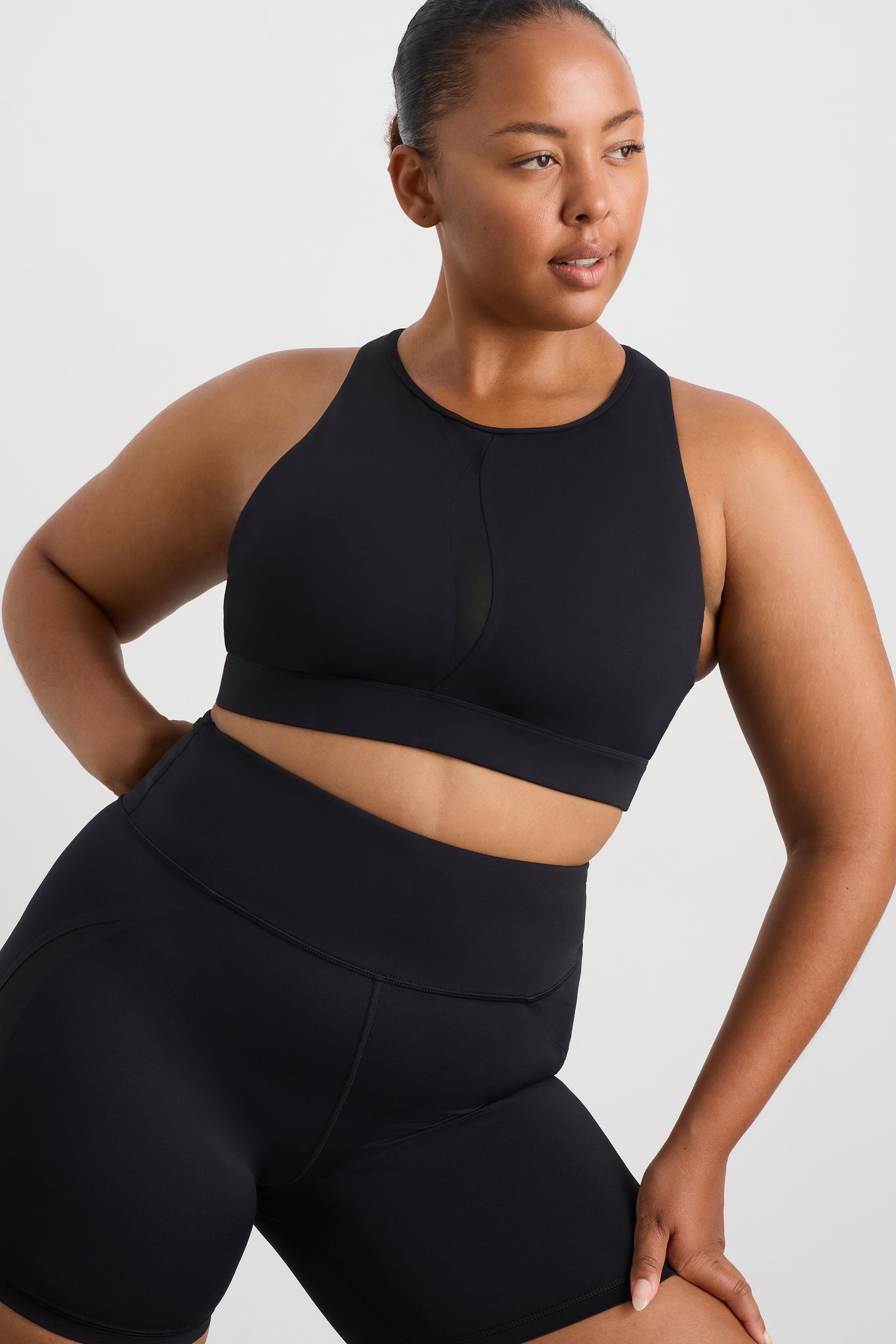 370 Bra Spliced Mesh Sports Bra 370 | BLACK | AJE ATHLETICA – Aje AU