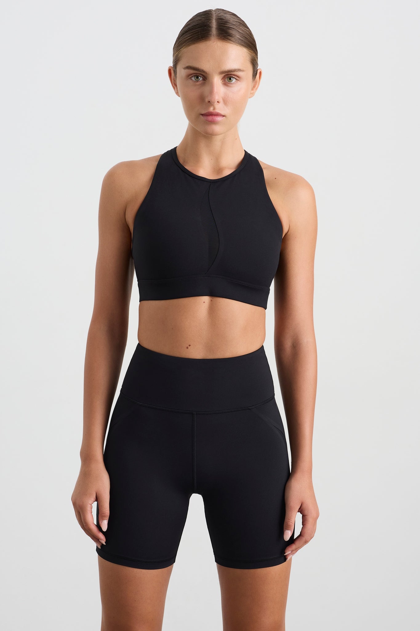 370 Bra Spliced Mesh Sports Bra 370 | BLACK | AJE ATHLETICA – Aje AU