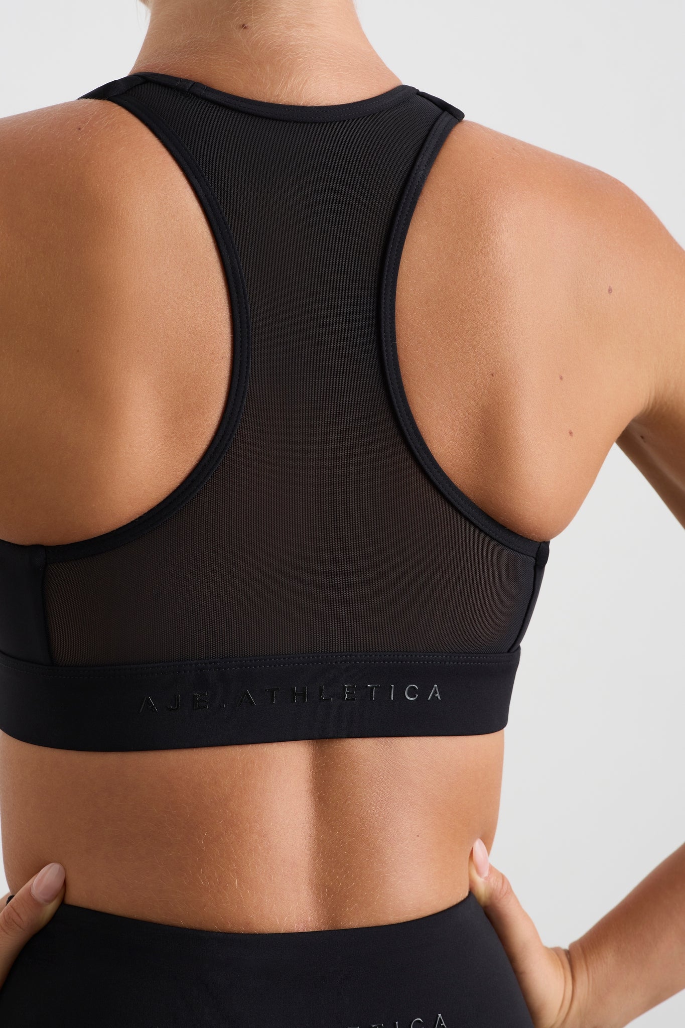 370 Bra Spliced Mesh Sports Bra 370 | BLACK | AJE ATHLETICA – Aje AU